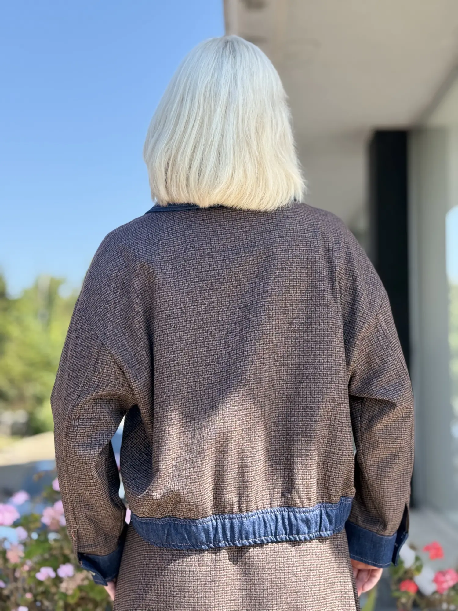 Kayra Denim Garnili Ekose Desen Ceket KA13008