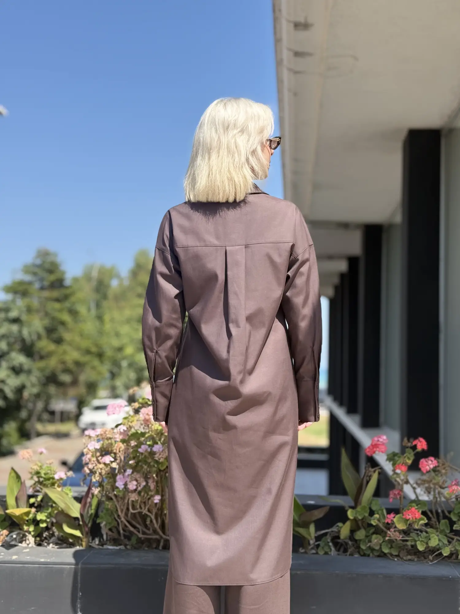 Kayra Cep Detaylı Soft Maxi Gömlek KA81023