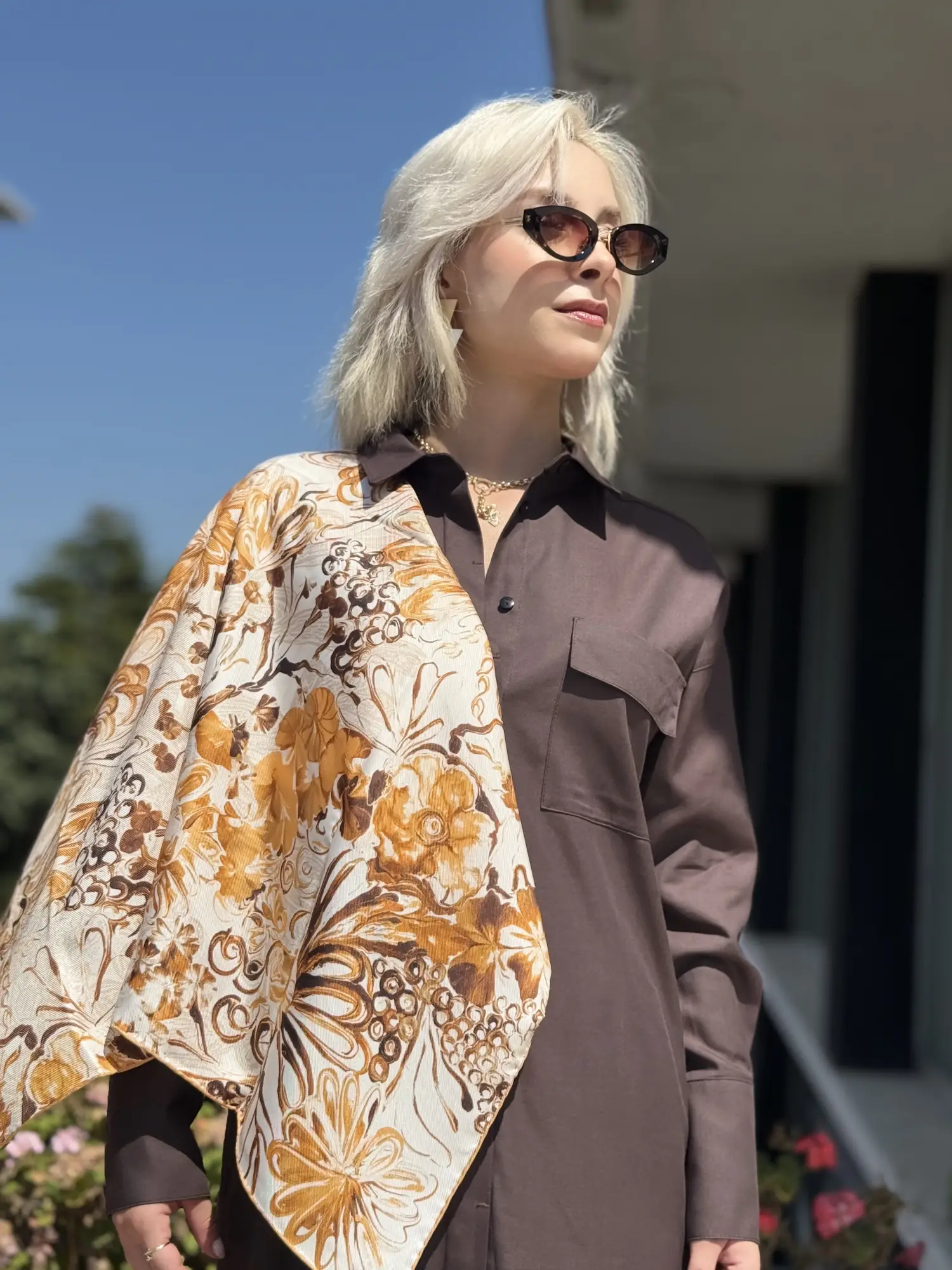 Kayra Cep Detaylı Soft Maxi Gömlek KA81023