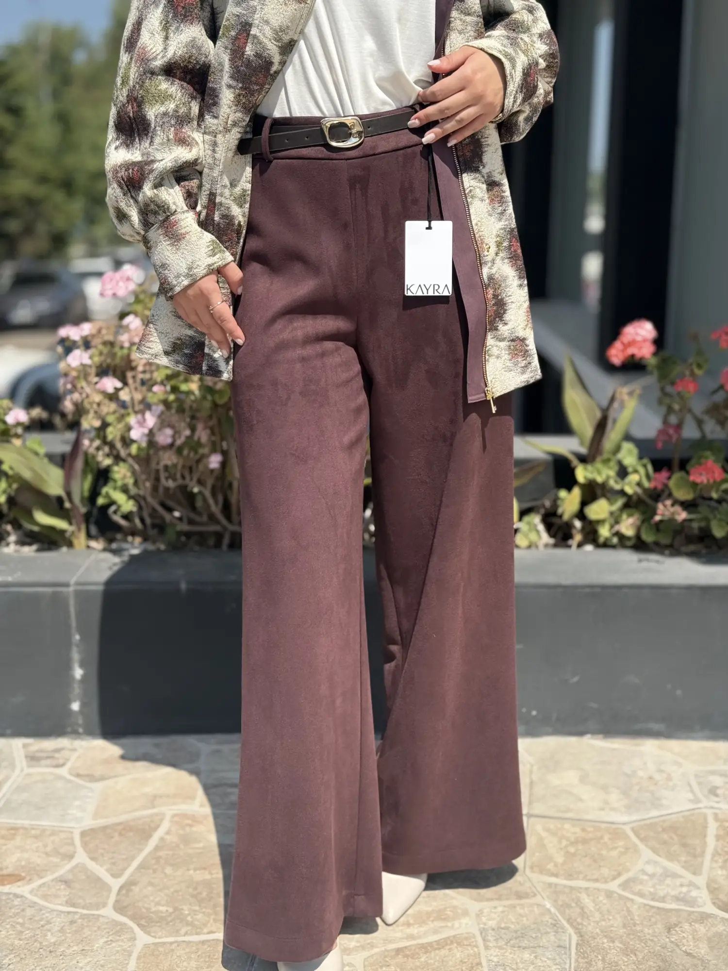 Kayra Kemerli Süet Pantolon KA19042
