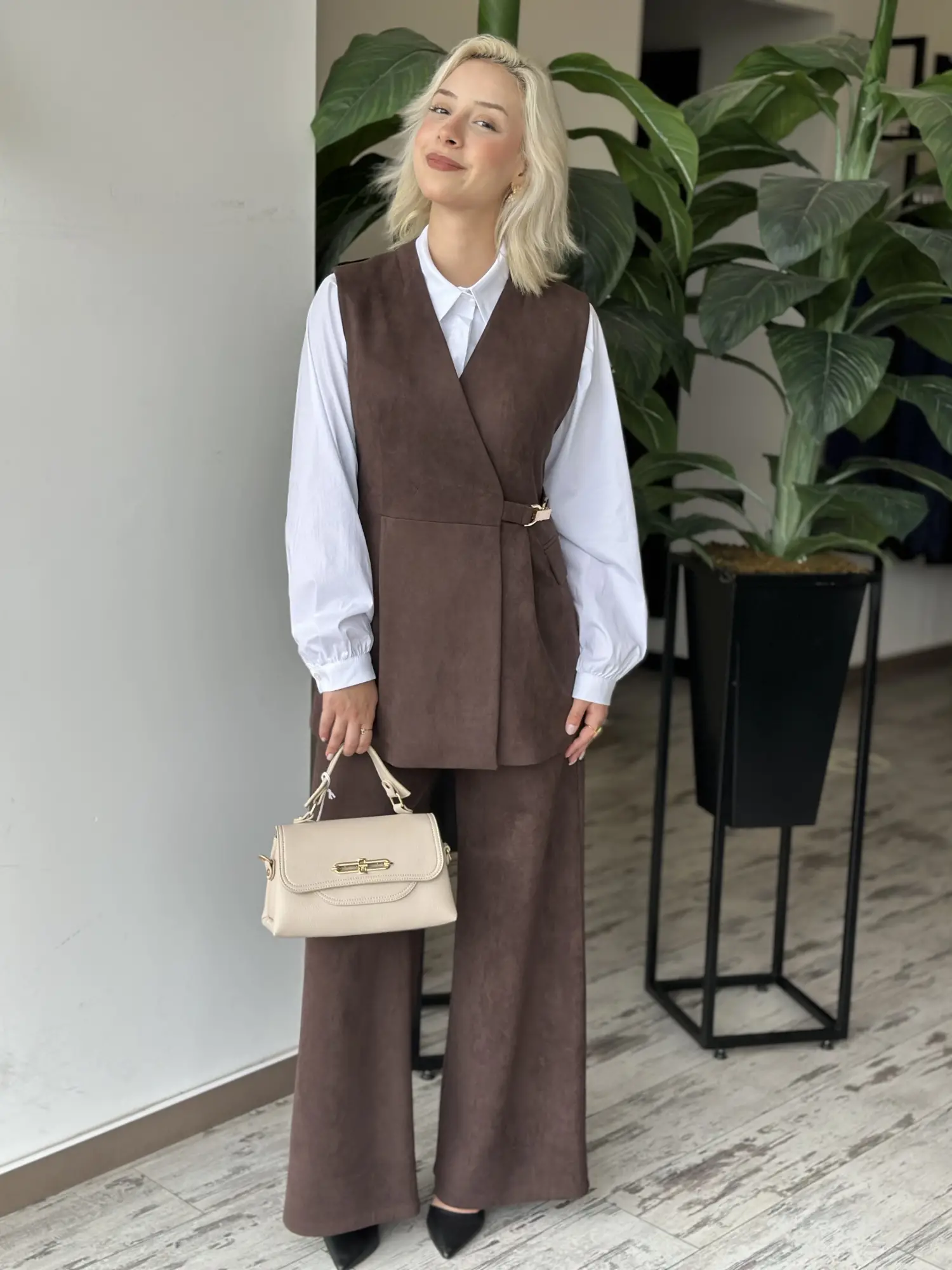 Kayra Süet Yelek Pantolon Takım KA16014