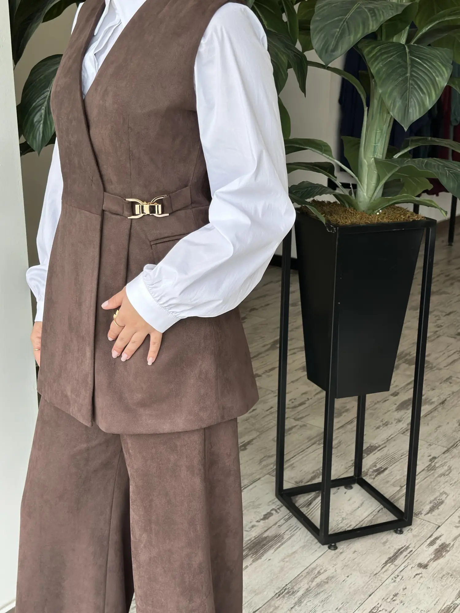 Kayra Süet Yelek Pantolon Takım KA16014