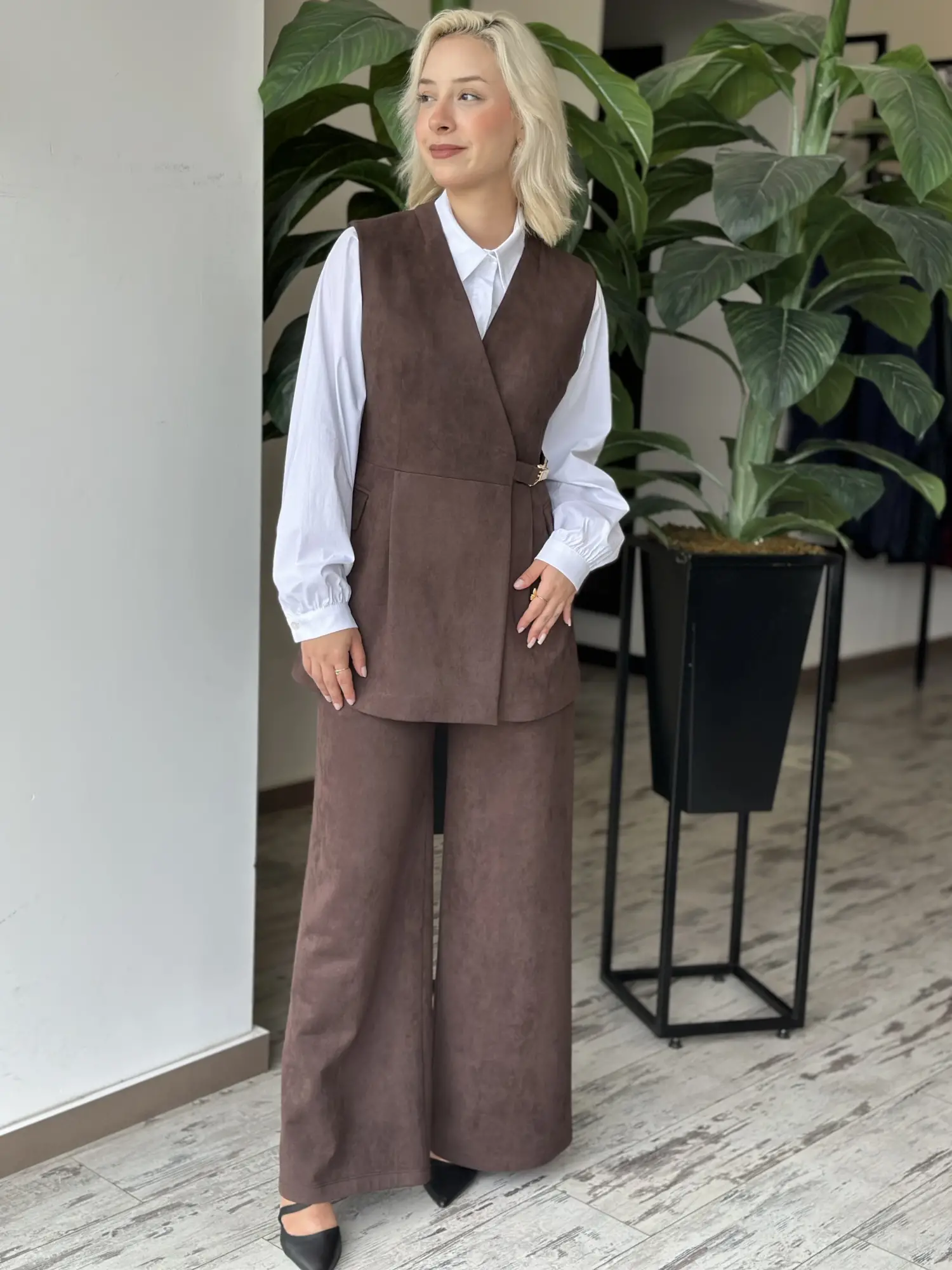 Kayra Süet Yelek Pantolon Takım KA16014