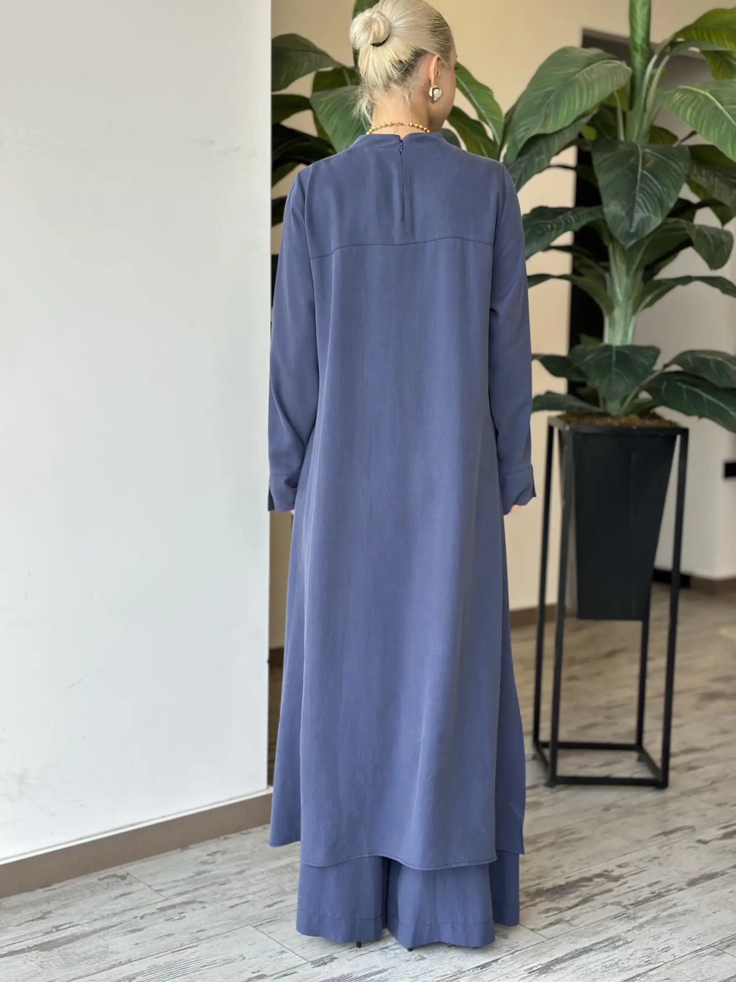 Almarwah Yırtmaç Detaylı Tam Boy Tunik Pantolon Takım 203047