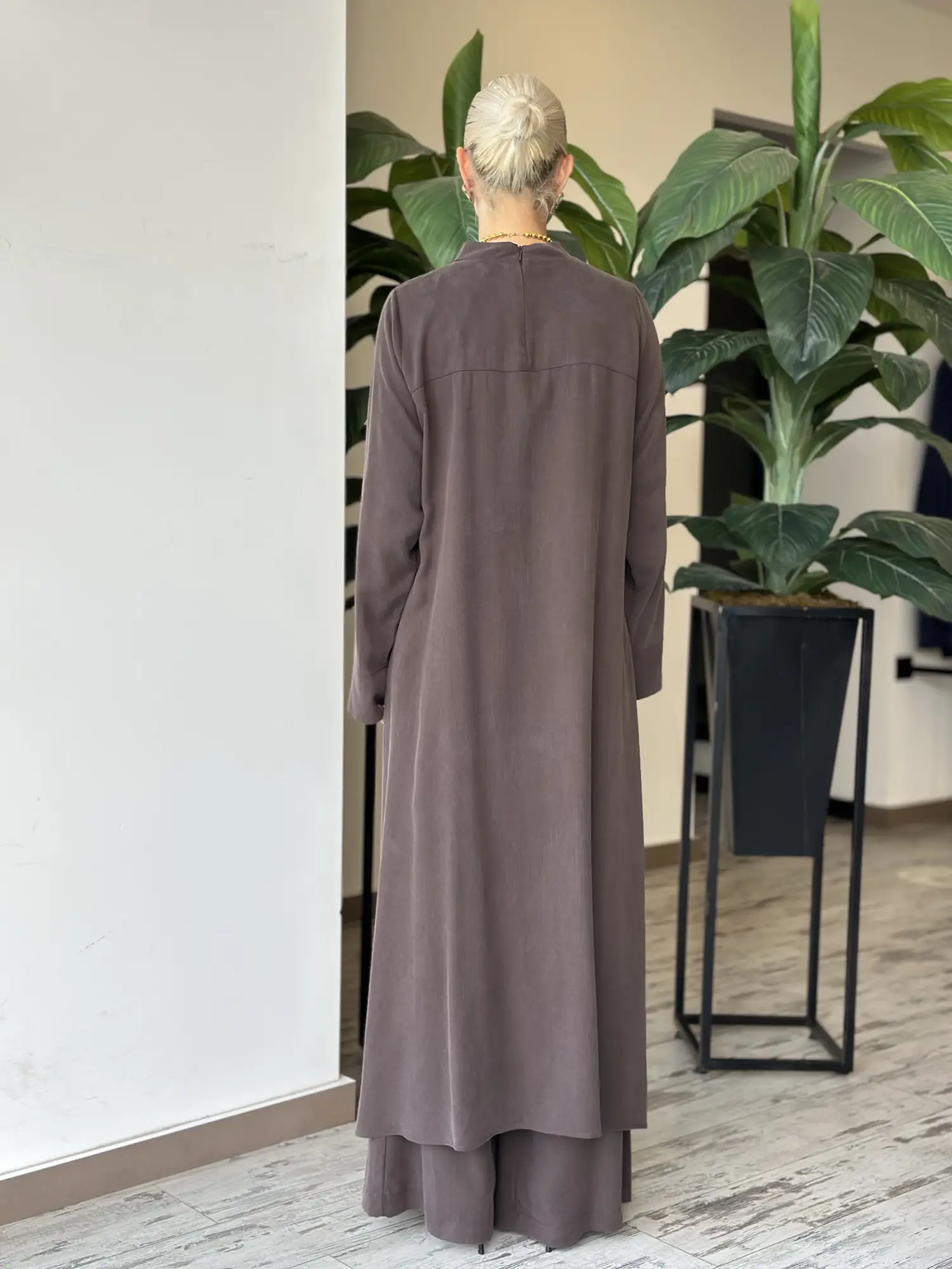 Almarwah Yırtmaç Detaylı Tam Boy Tunik Pantolon Takım 203047