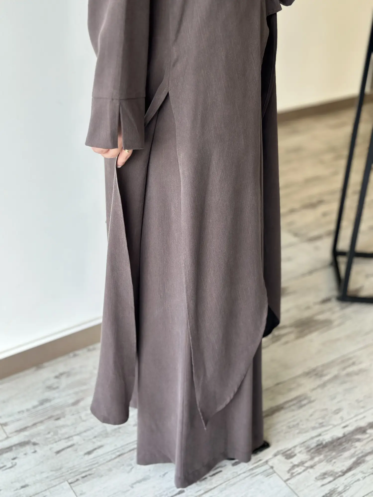 Almarwah Yırtmaç Detaylı Tam Boy Tunik Pantolon Takım 203047