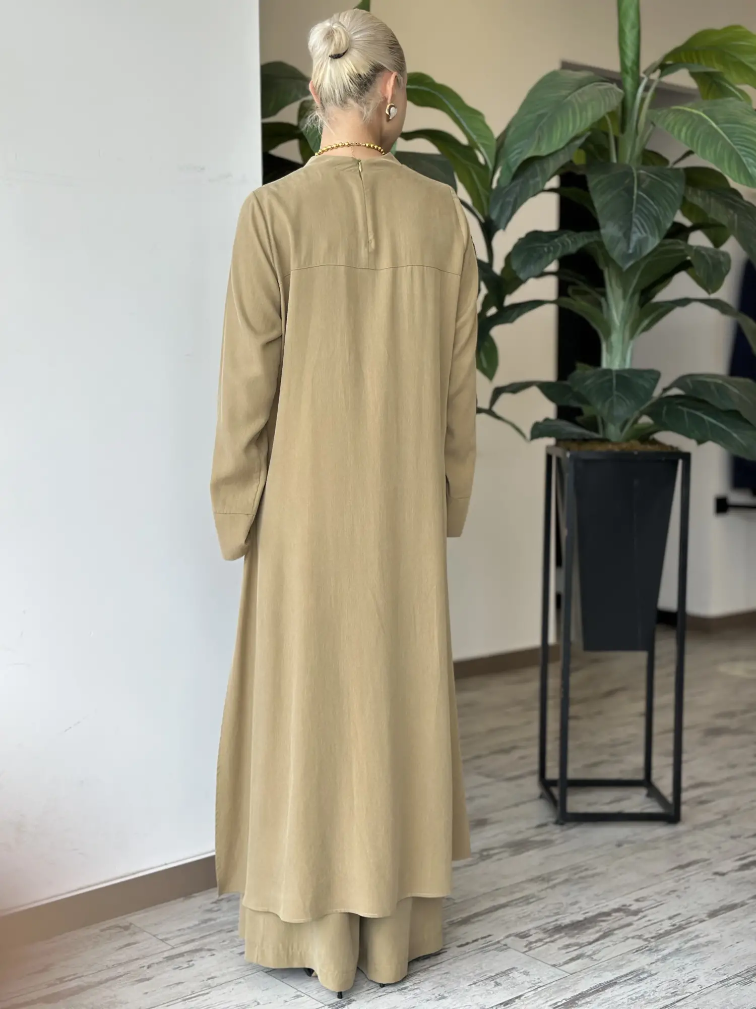 Almarwah Yırtmaç Detaylı Tam Boy Tunik Pantolon Takım 203047