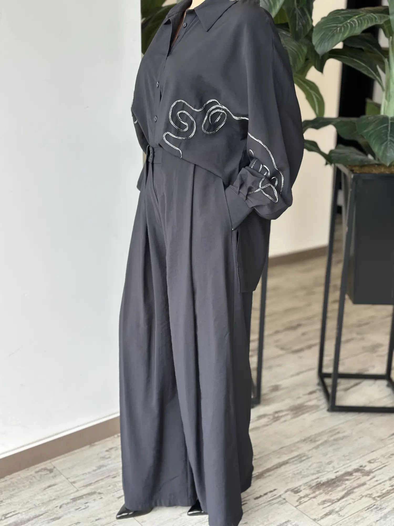 Almarwah İşleme Detaylı Gömlek Pantolon Takım 203102