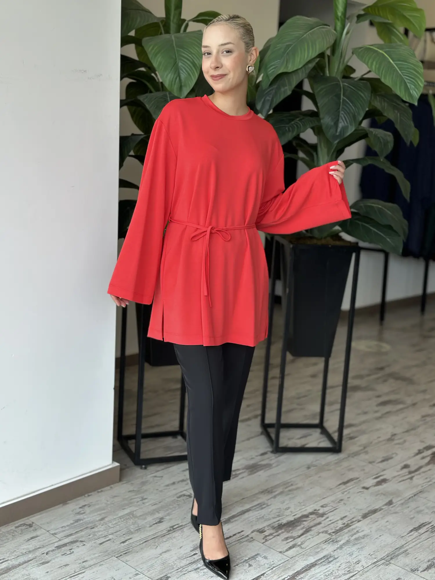 Kayra İp Kemerli Modal Sweatshirt KA31009