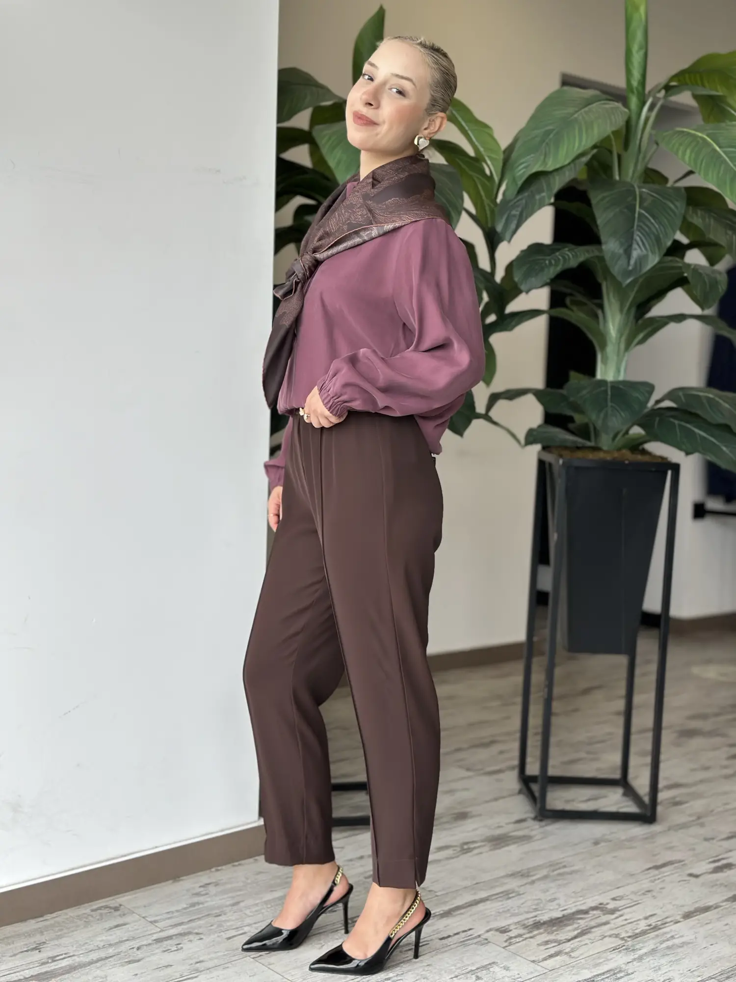 Kayra Dik Yaka Rayon Bluz KA11004