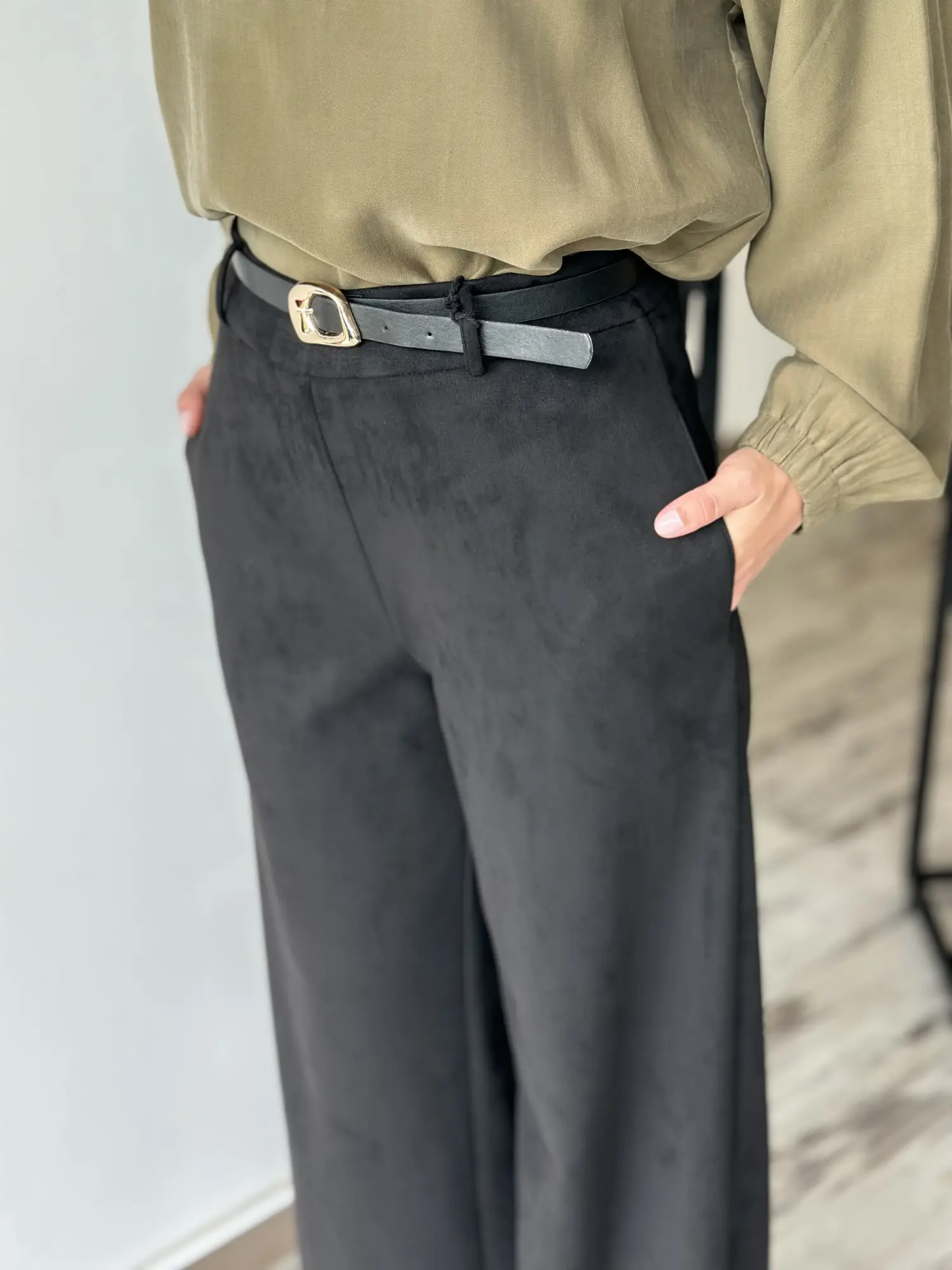 Kayra Kemerli Süet Pantolon KA19042