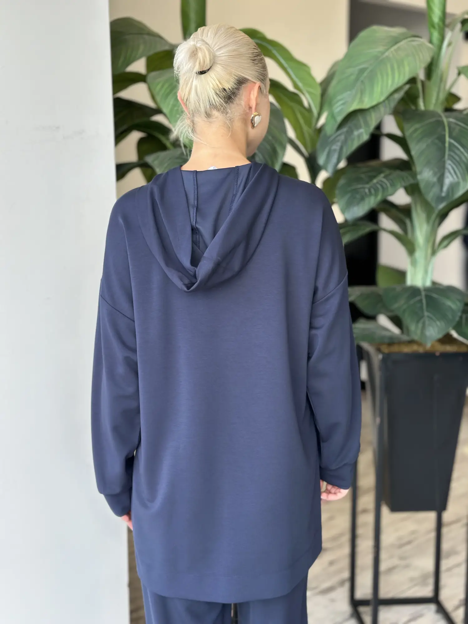 Kayra Rahat Kesim Kapüşonlu Tunik Pantolon Takım KA16031