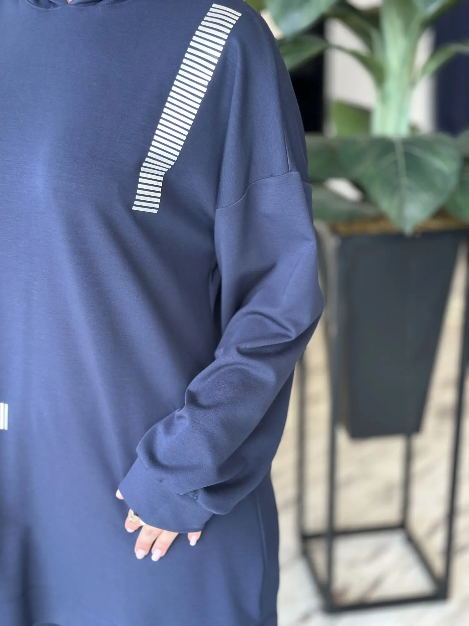 Kayra Rahat Kesim Kapüşonlu Tunik Pantolon Takım KA16031