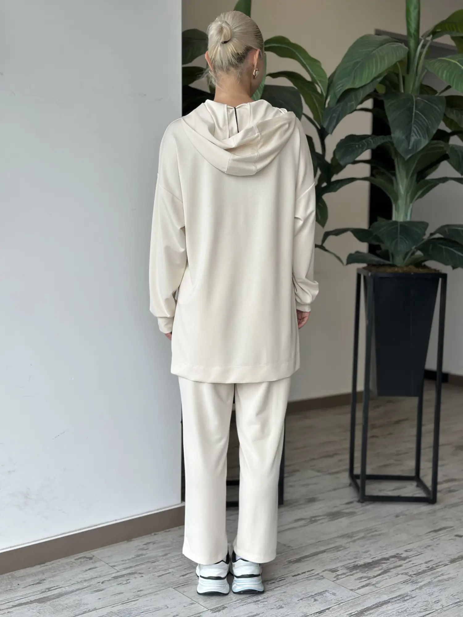 Kayra Rahat Kesim Kapüşonlu Tunik Pantolon Takım KA16031