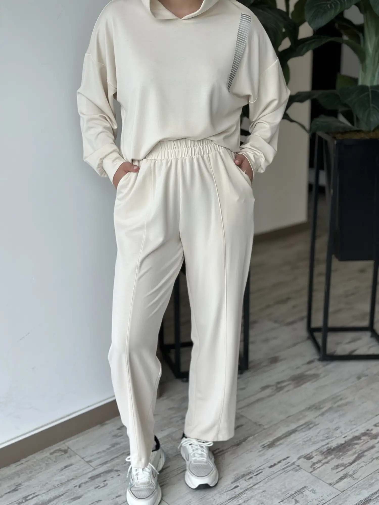Kayra Rahat Kesim Kapüşonlu Tunik Pantolon Takım KA16031