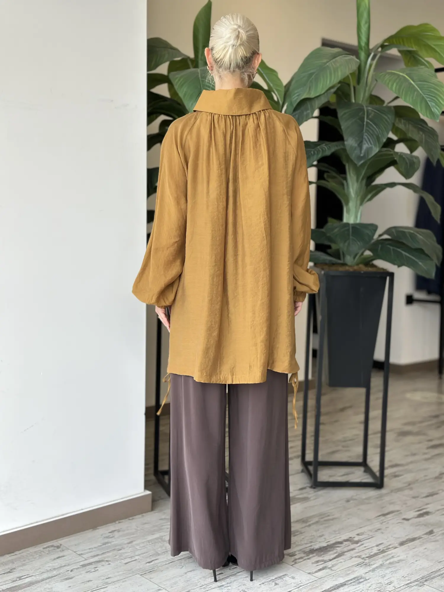 Almarwah Bebe Yaka Tencel Gömlek Pantolon Takım 203109
