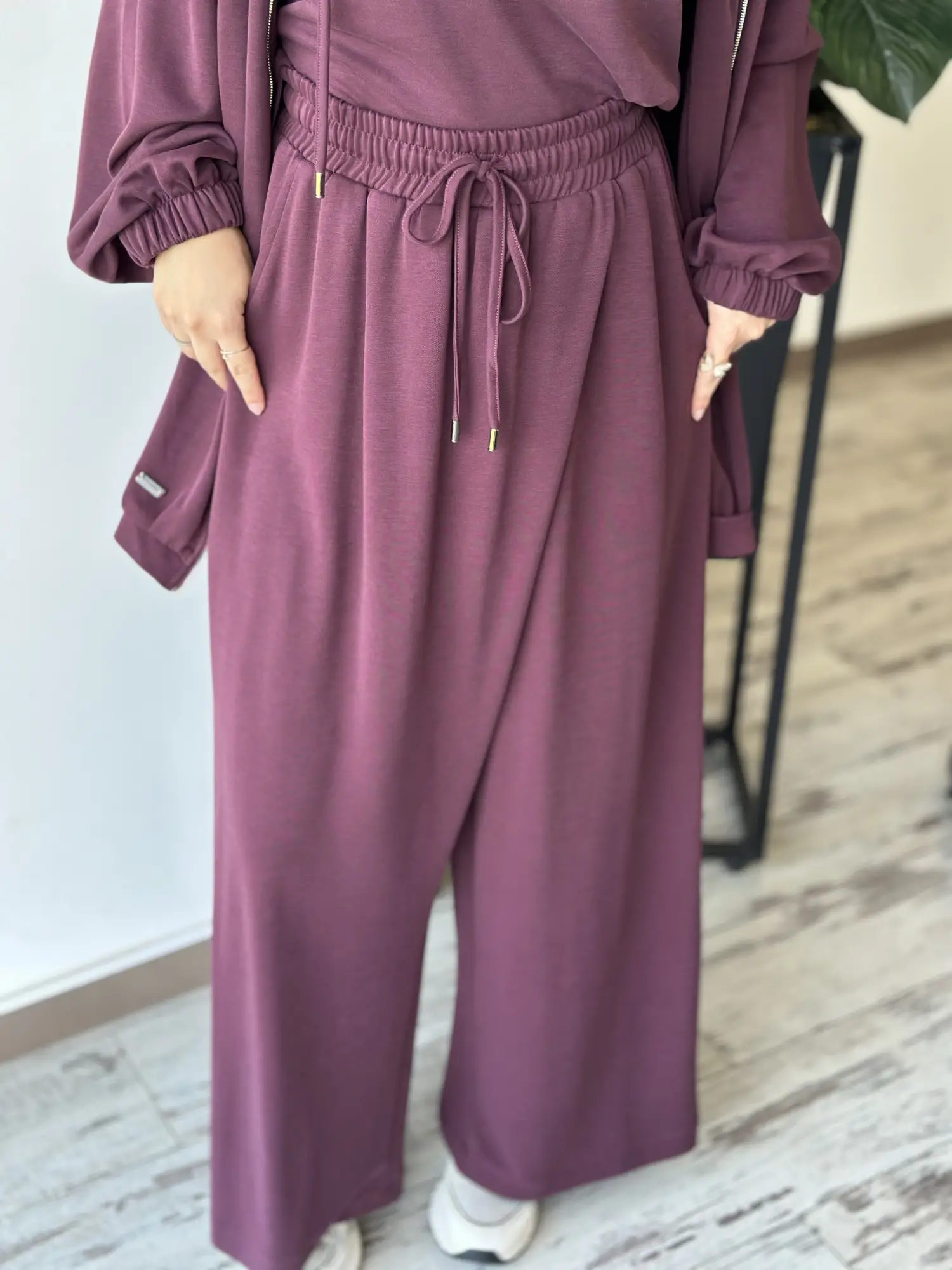 Almarwah Üçlü Fermuarlı Spor Kap Tunik Pantolon Takım 203032