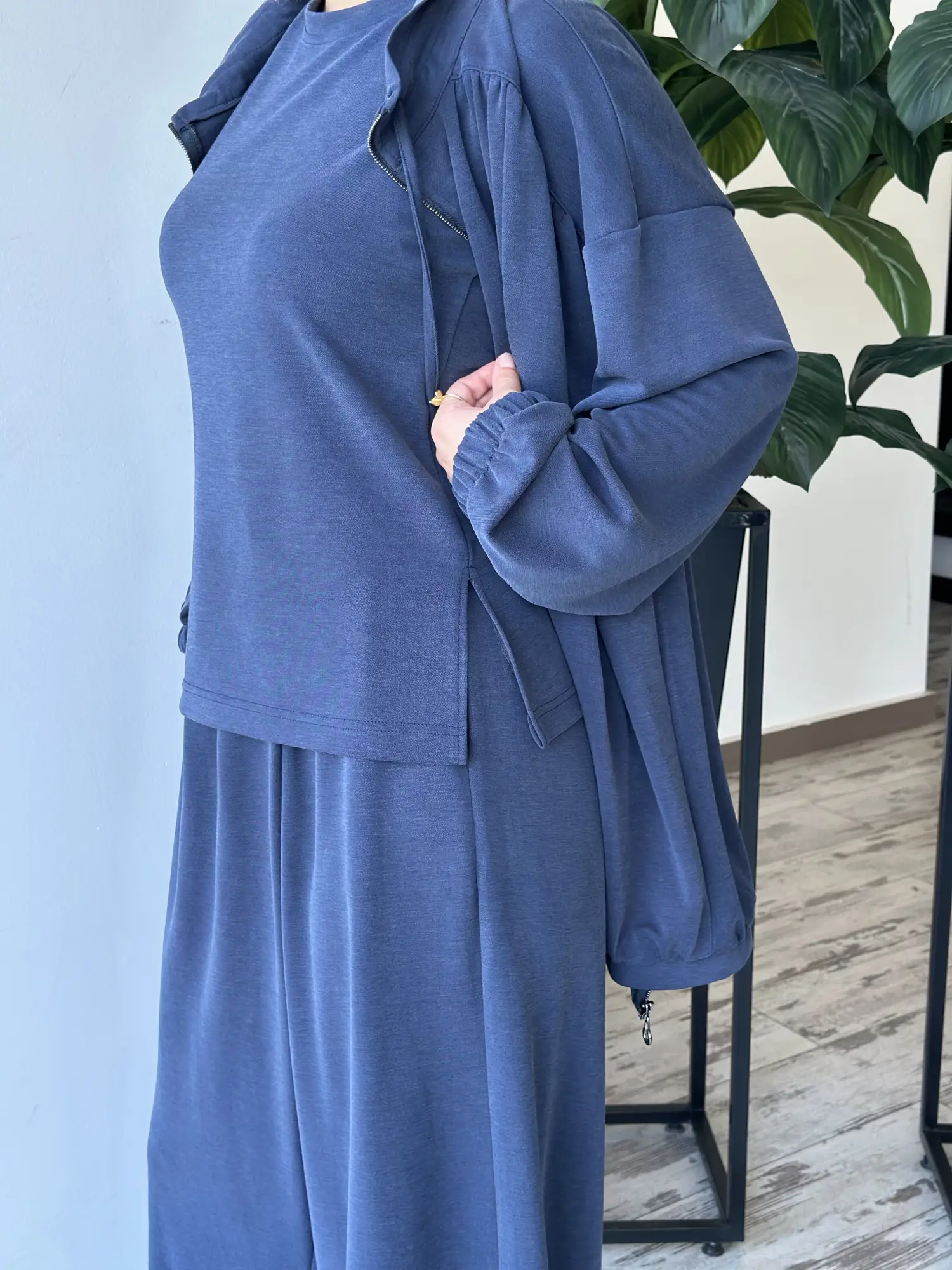 Almarwah Üçlü Fermuarlı Spor Kap Tunik Pantolon Takım 203032