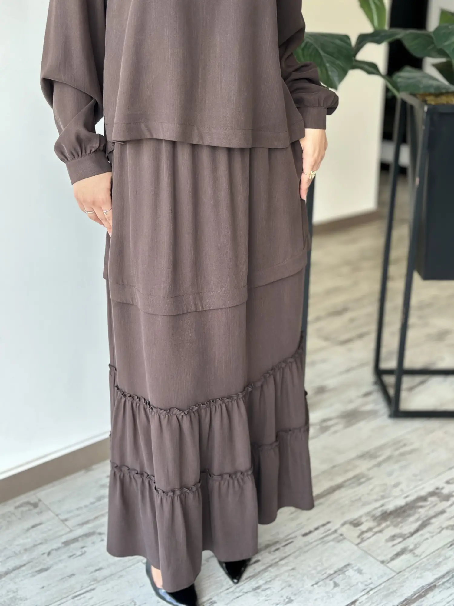 Almarwah Beli Lastikli Cepli Etek Bluz Takım 203025
