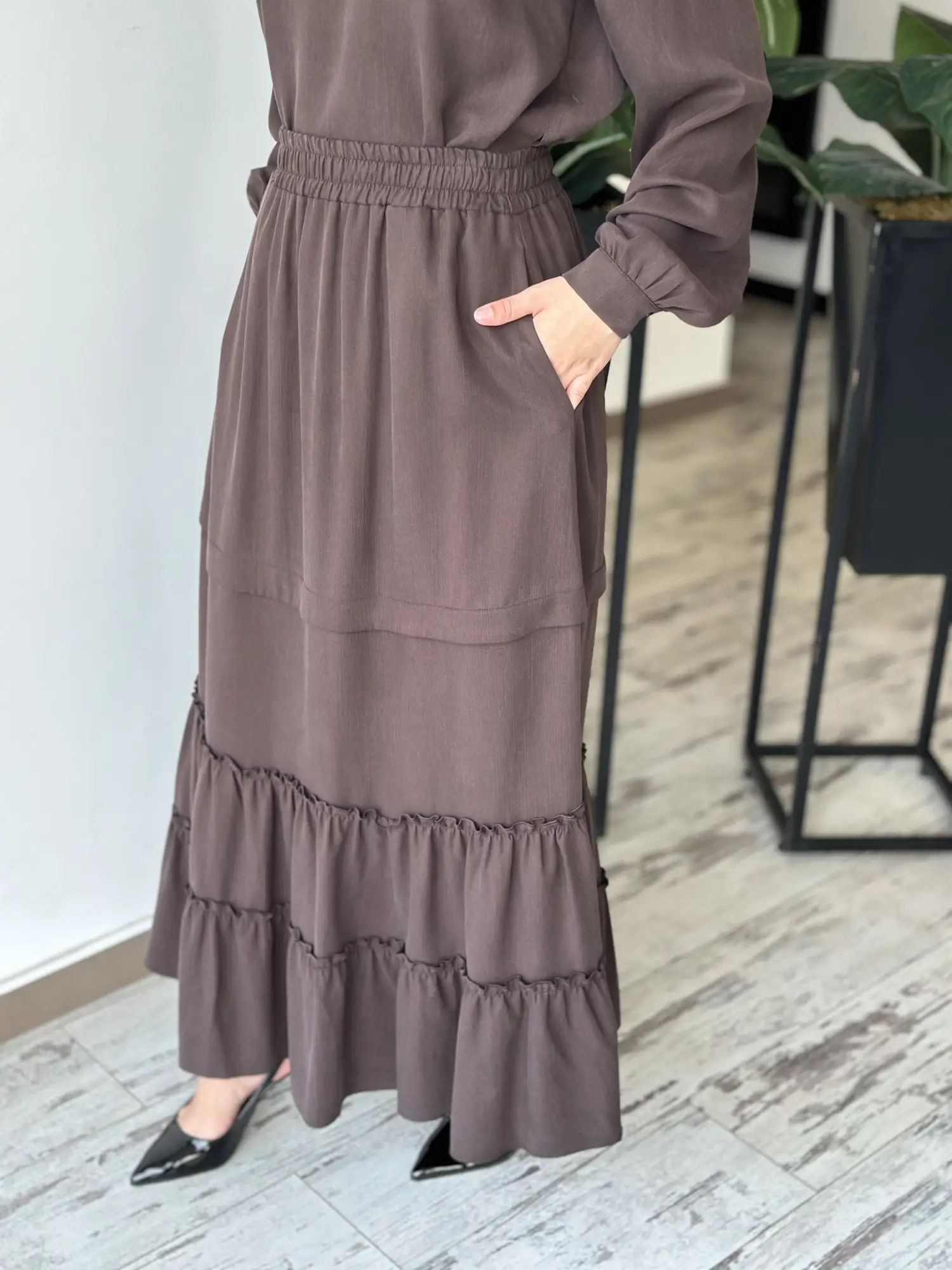 Almarwah Beli Lastikli Cepli Etek Bluz Takım 203025