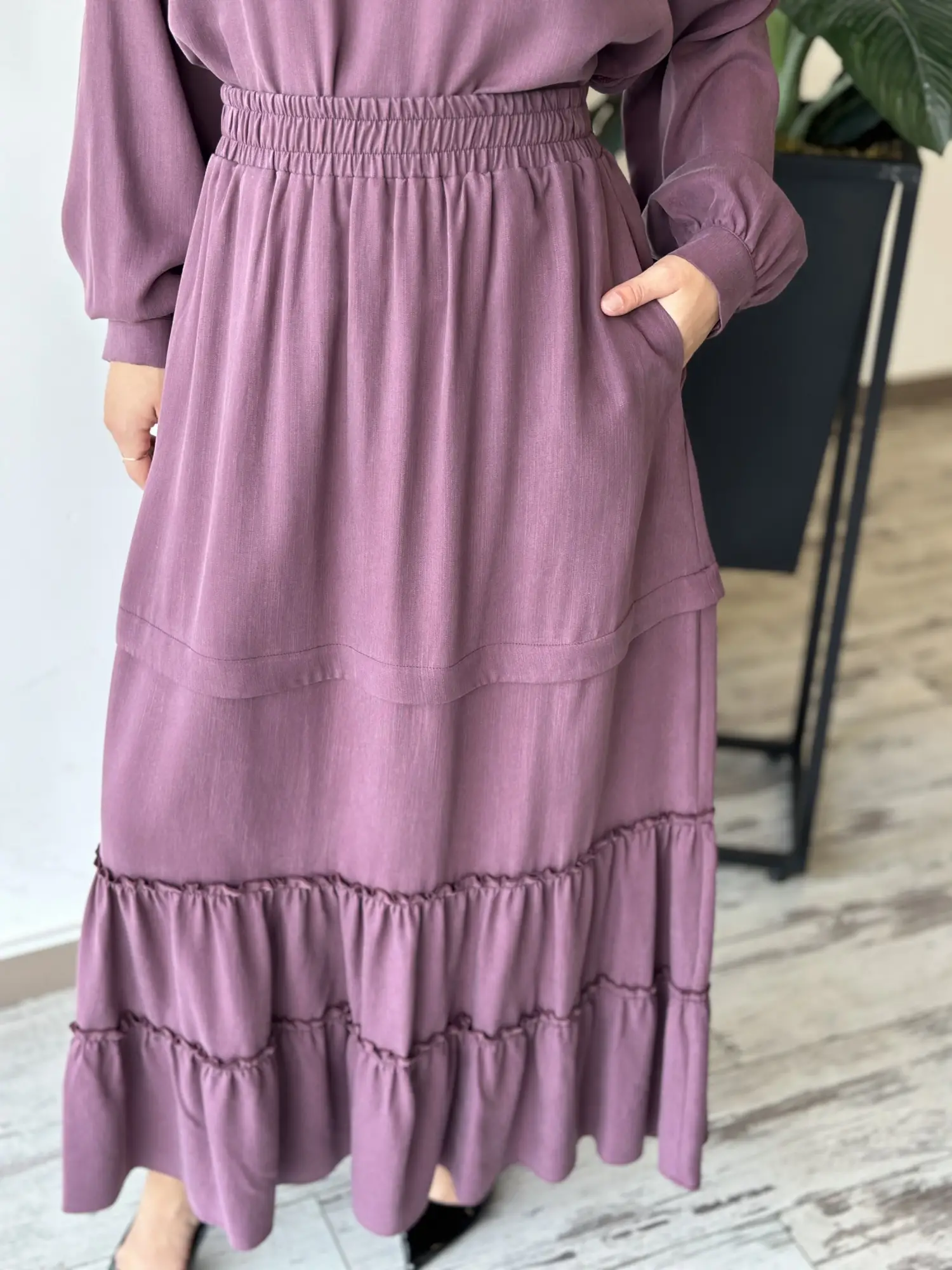 Almarwah Beli Lastikli Cepli Etek Bluz Takım 203025