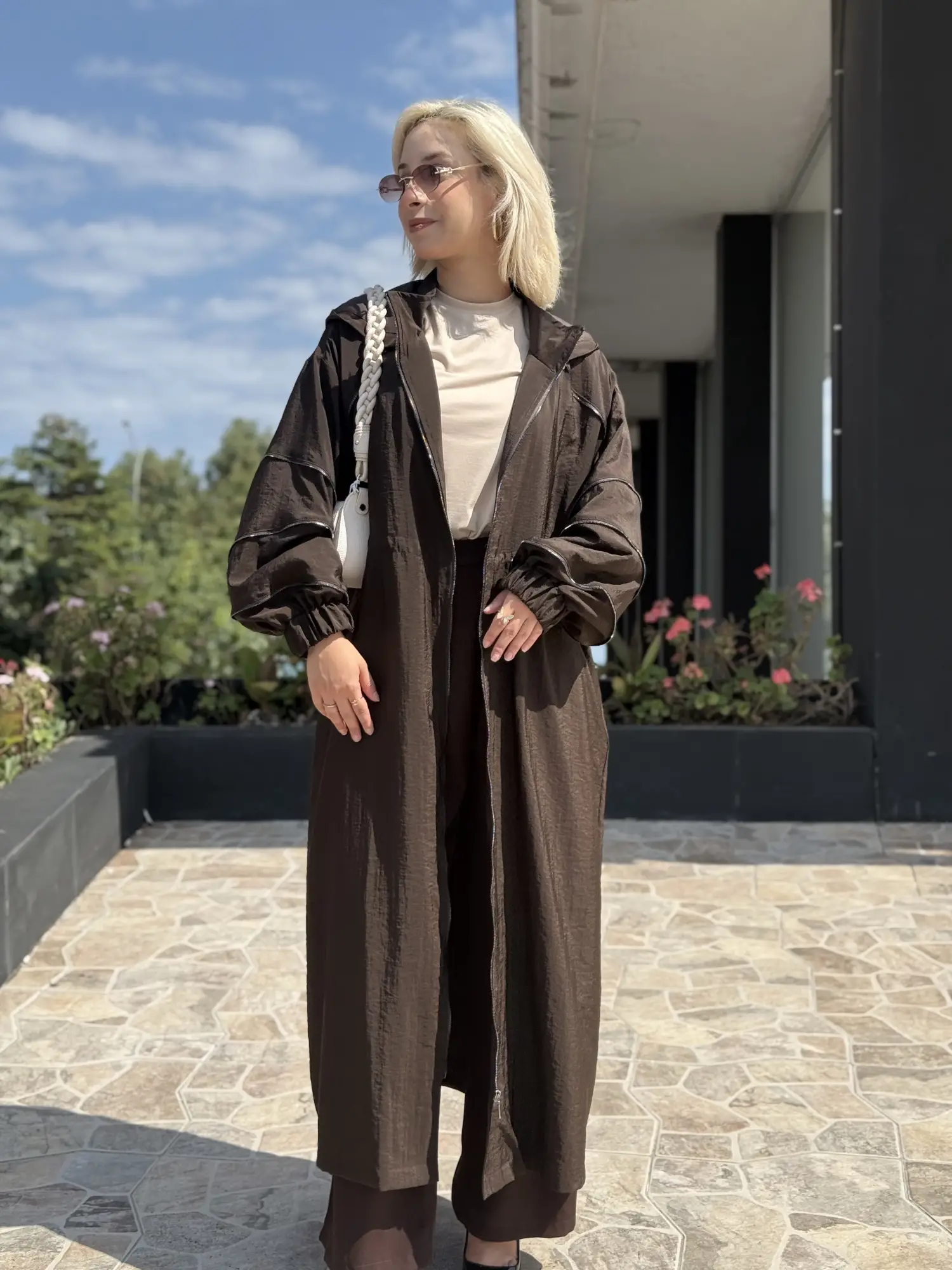 Almarwah Önü ve Kolları Fermuar Aksesuar Detaylı Kap 405043