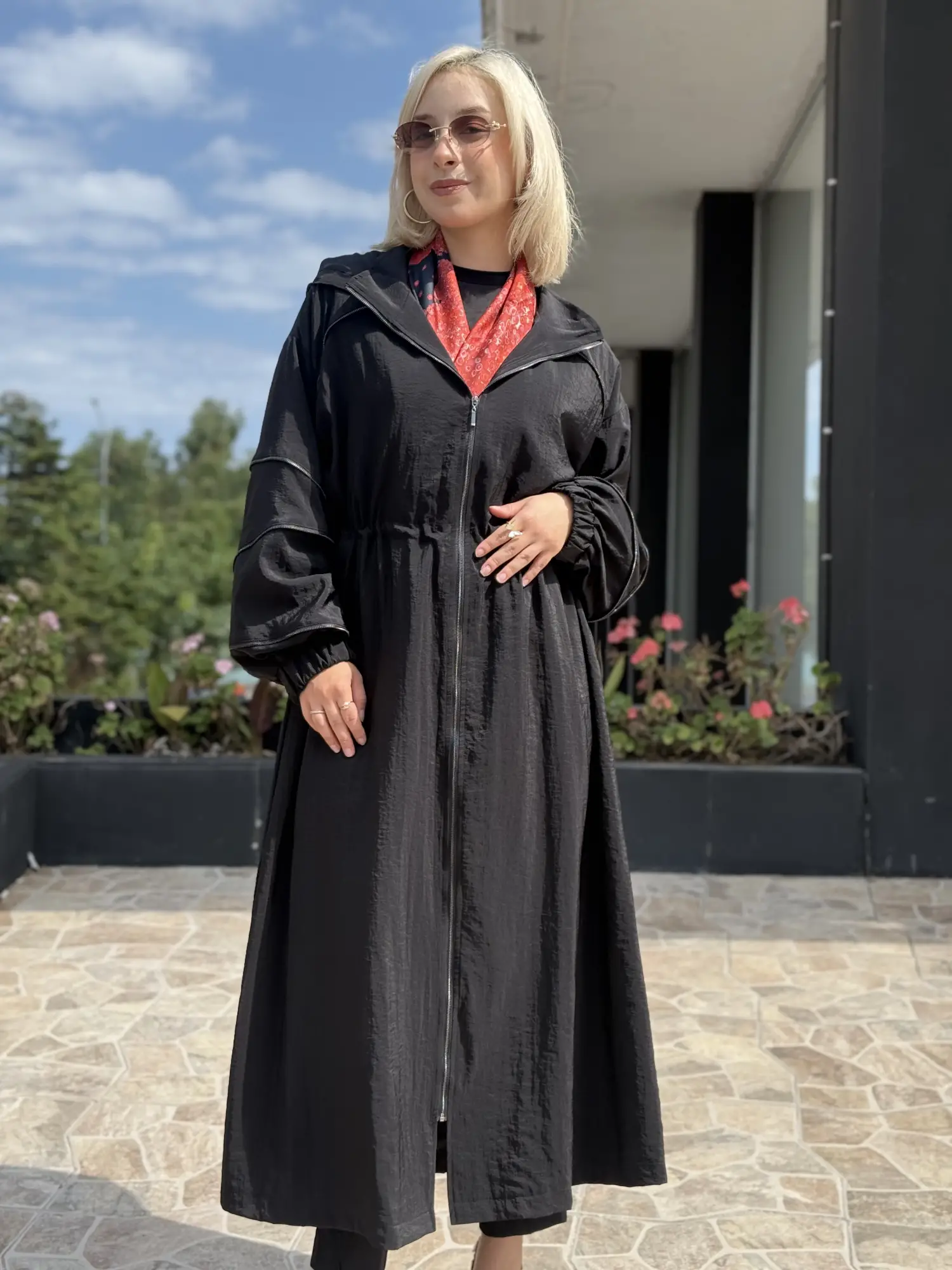 Almarwah Önü ve Kolları Fermuar Aksesuar Detaylı Kap 405043