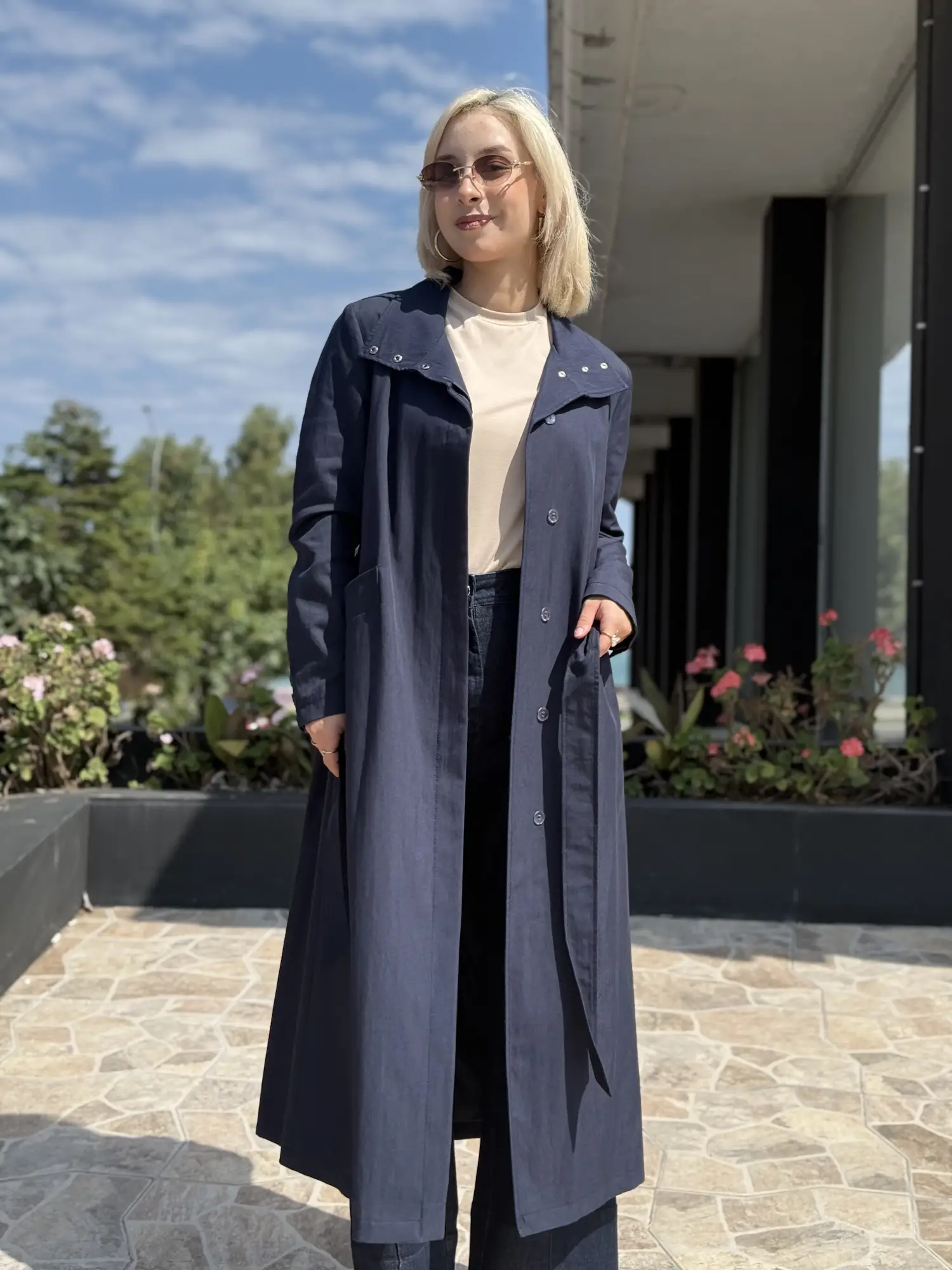 Kayra Kuşaklı Dik Yaka Trençkot KA74002