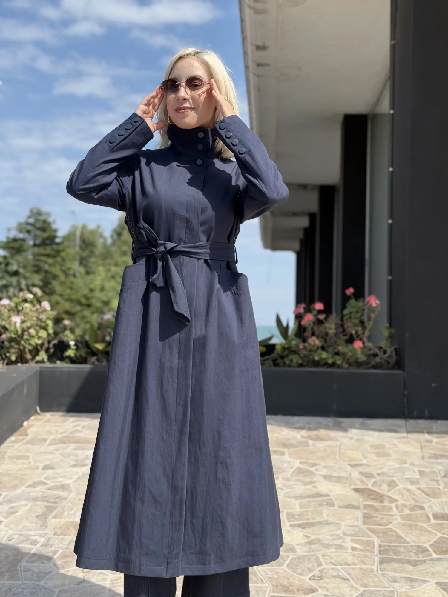 Kayra Kuşaklı Dik Yaka Trençkot KA74002