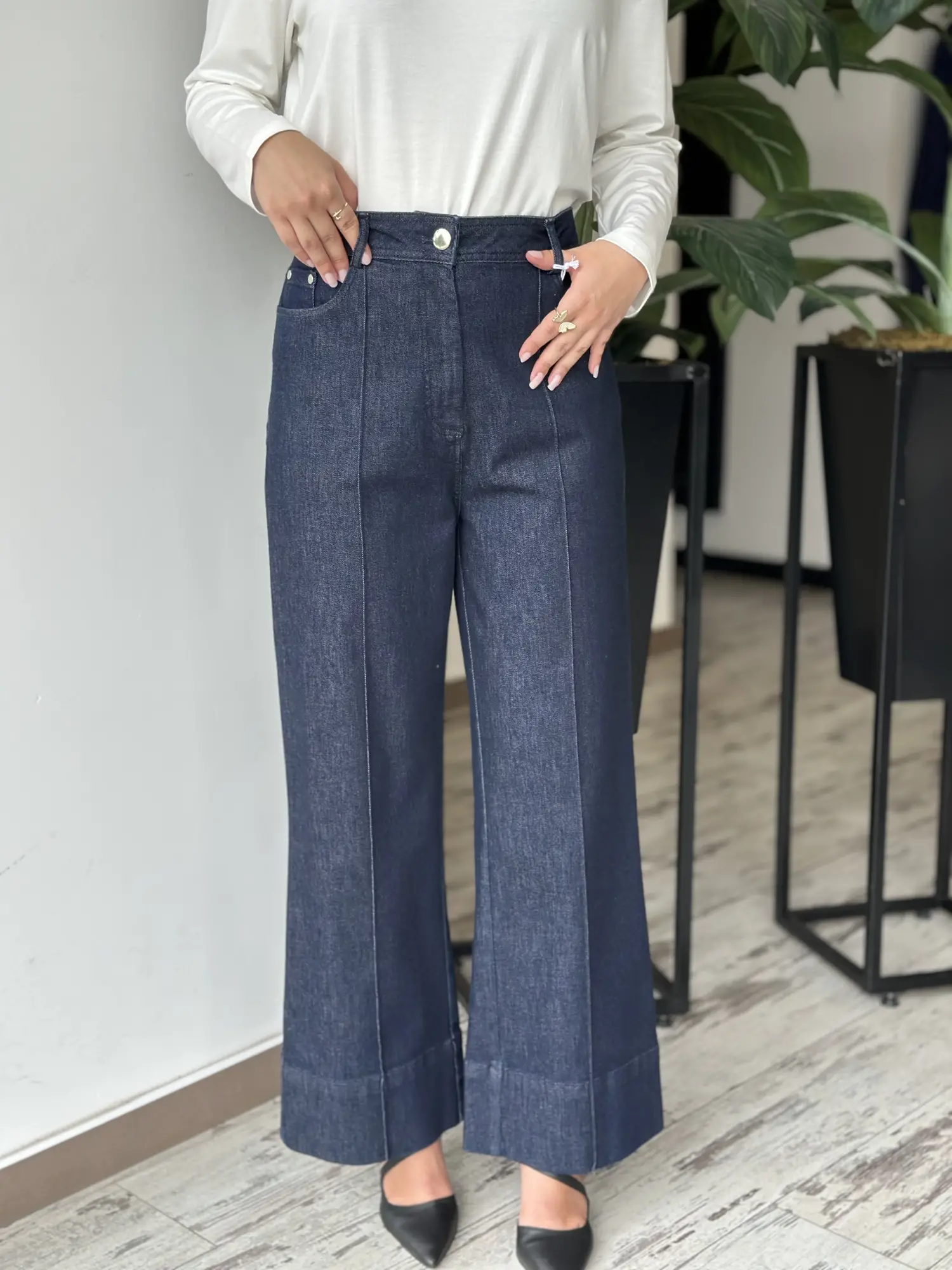Kayra Önü Nervürlü Duble Paça Likralı Kot Pantolon KA79044