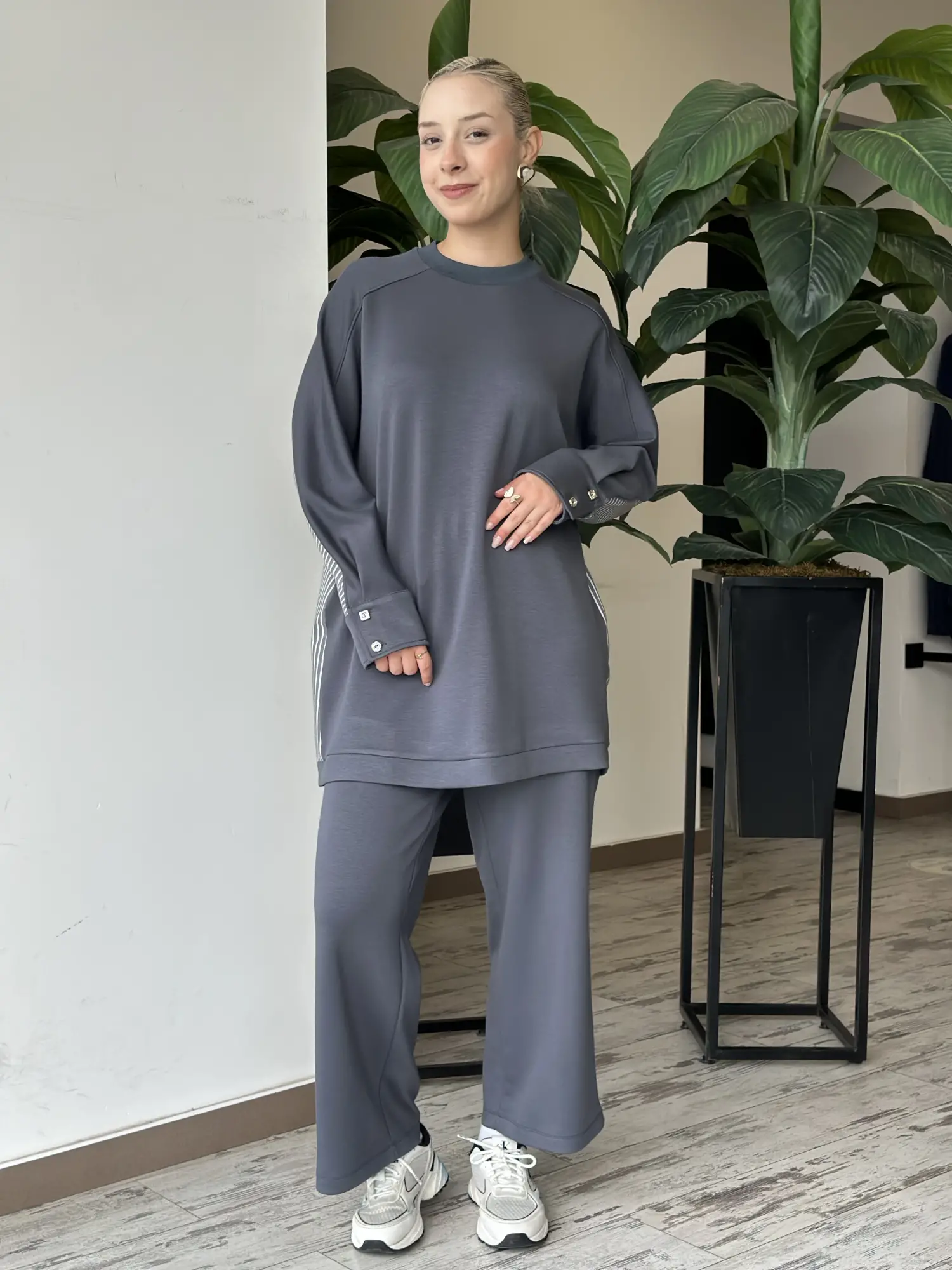 Kayra Sırt Detaylı Modal Tunik Pantolon Takım KA16022