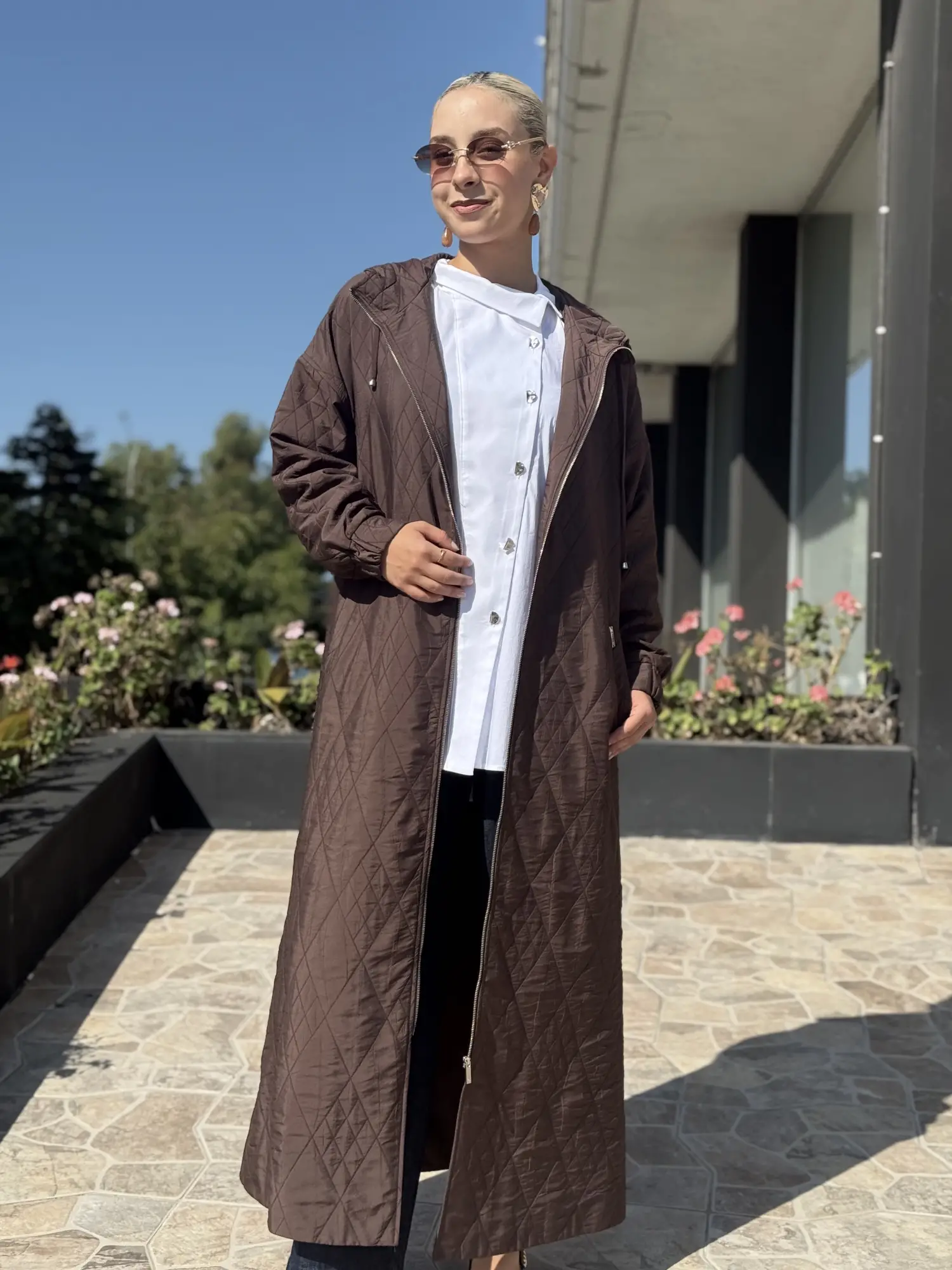 Kayra Kapüşonlu Kapitone Uzun Giyçık Kap KA25011
