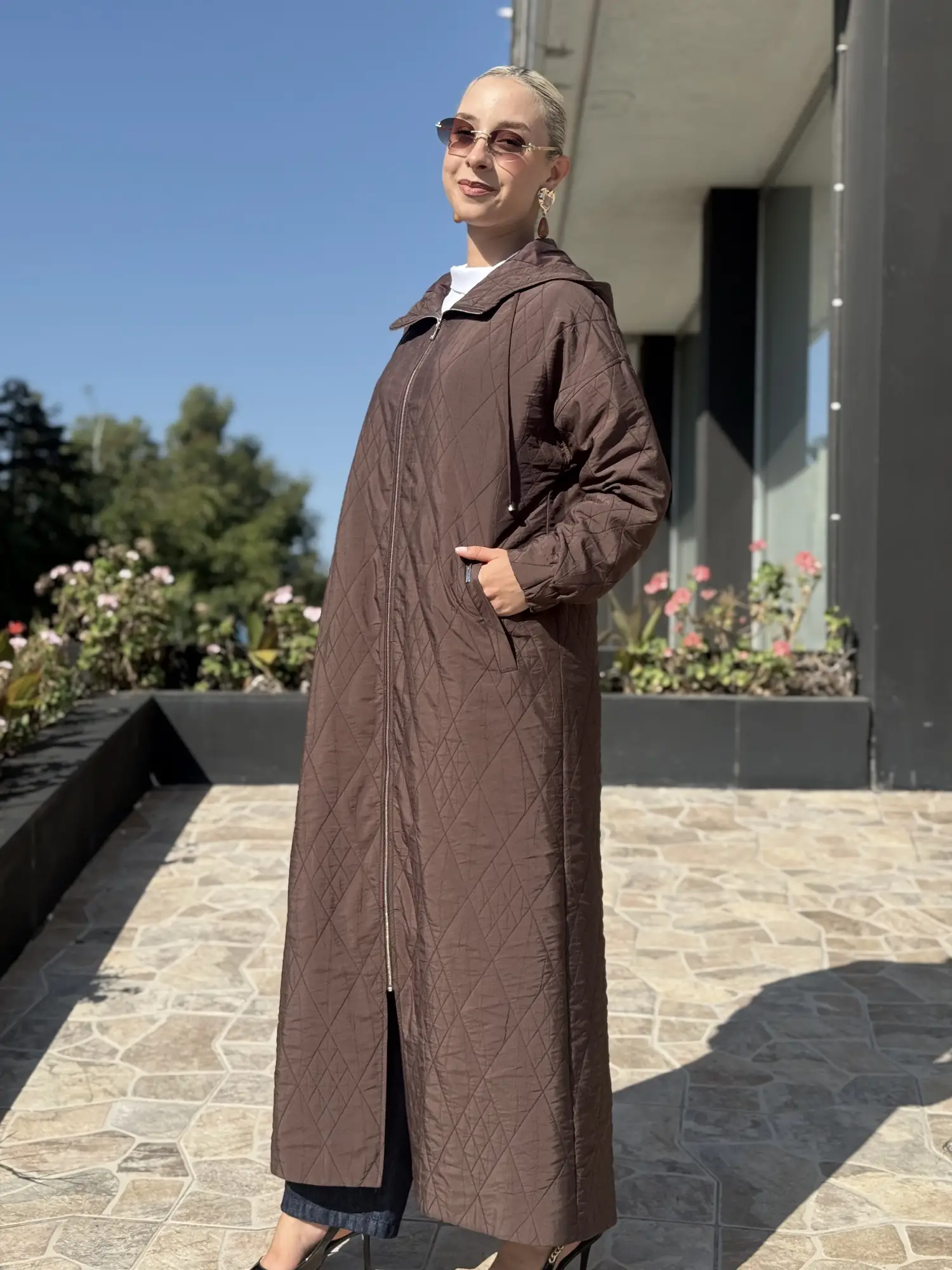Kayra Kapüşonlu Kapitone Uzun Giyçık Kap KA25011