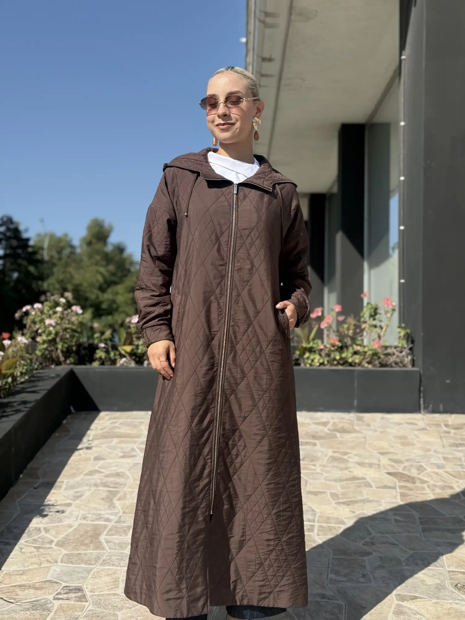 Kayra Kapüşonlu Kapitone Uzun Giyçık Kap KA25011