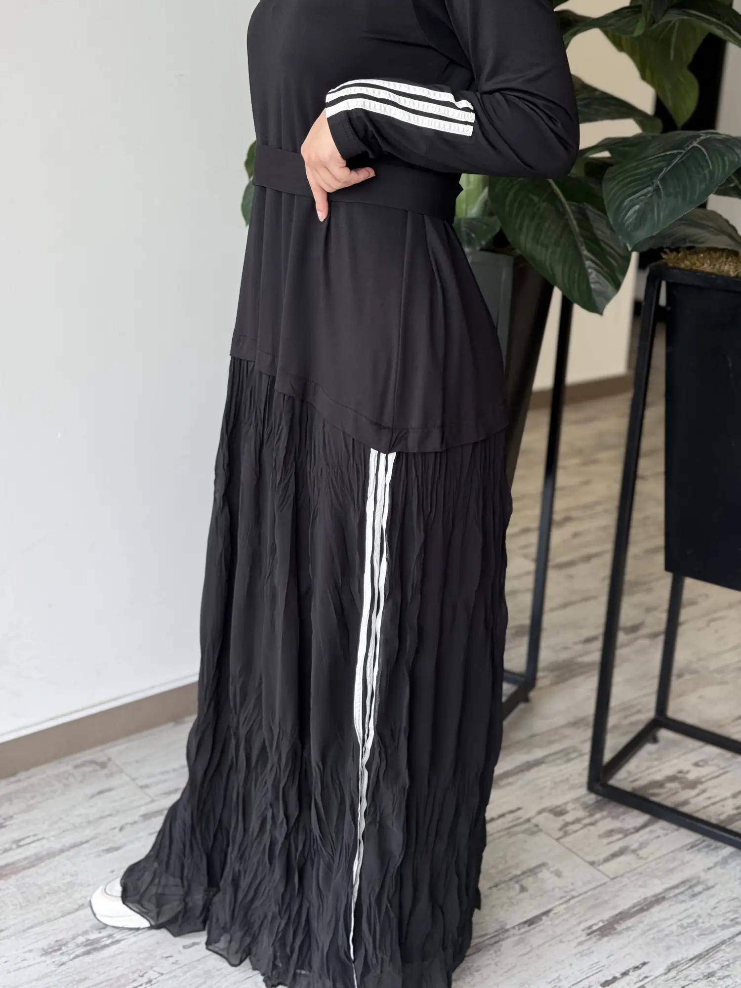 Almarwah Şifon ve Şerit Detaylı Elbise ALL5005