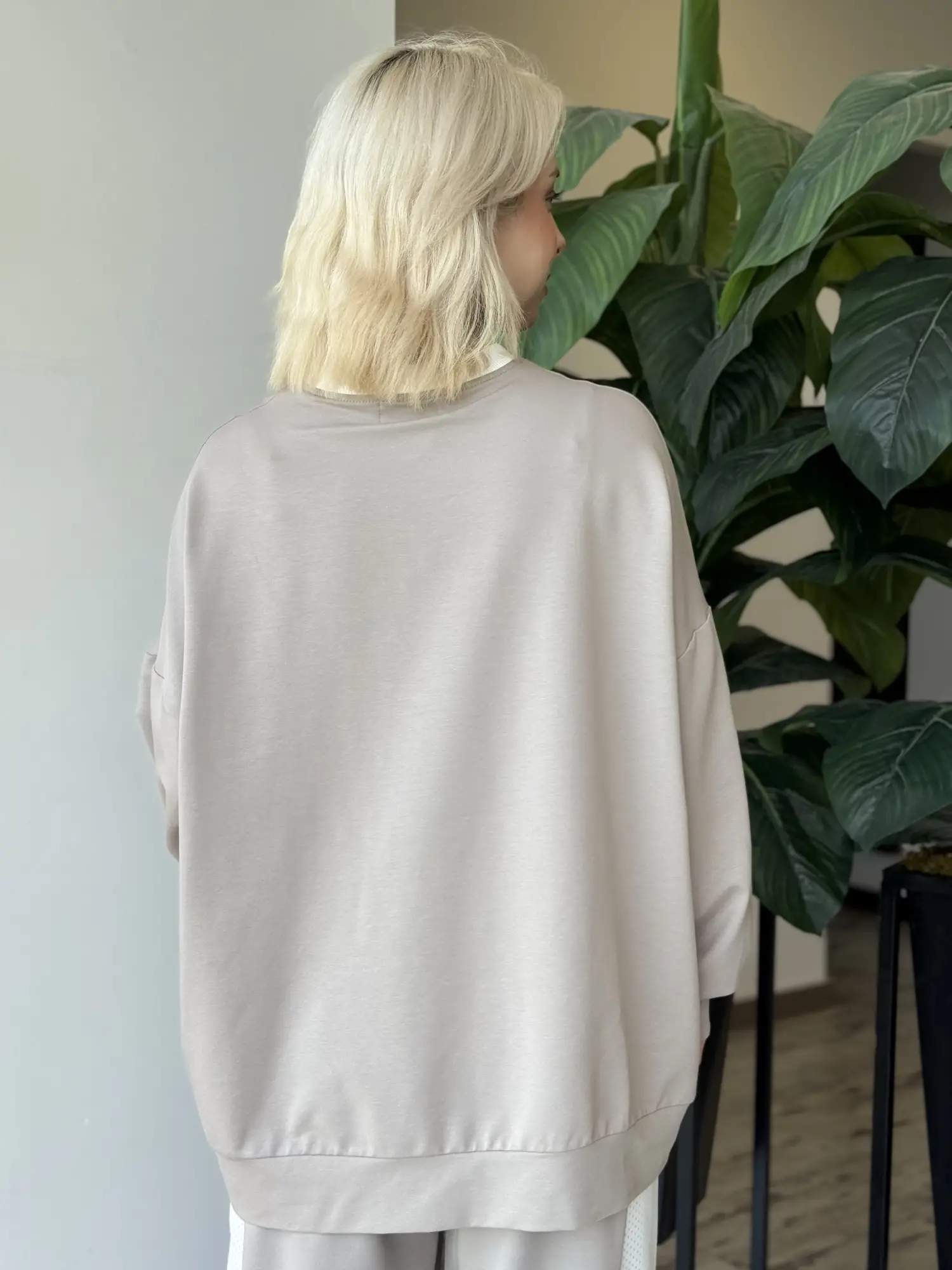 Almarwah Kontrast Ribana Detaylı Sweat Tunik ALL1001
