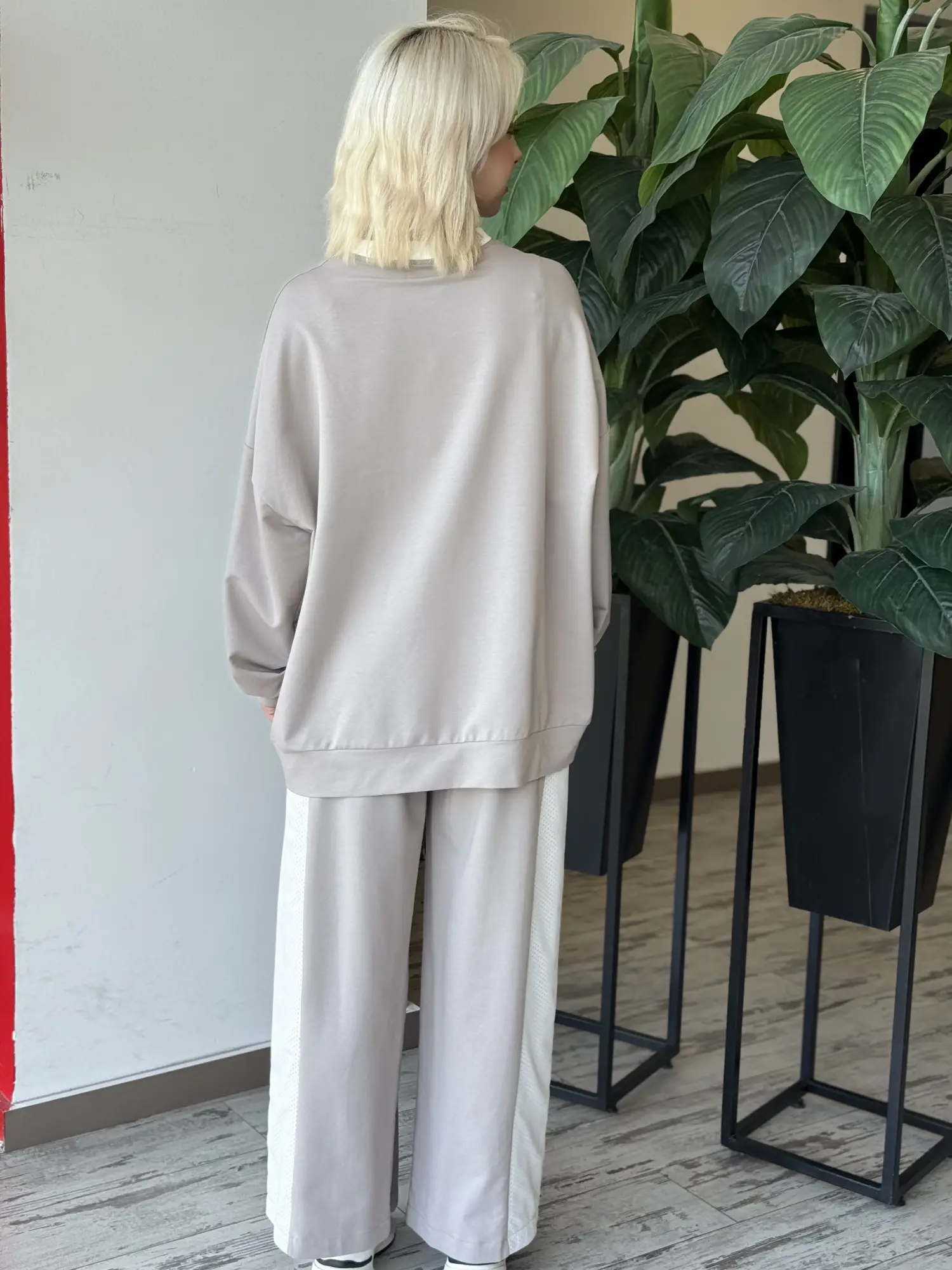 Almarwah Kontrast Ribana Detaylı Sweat Tunik ALL1001