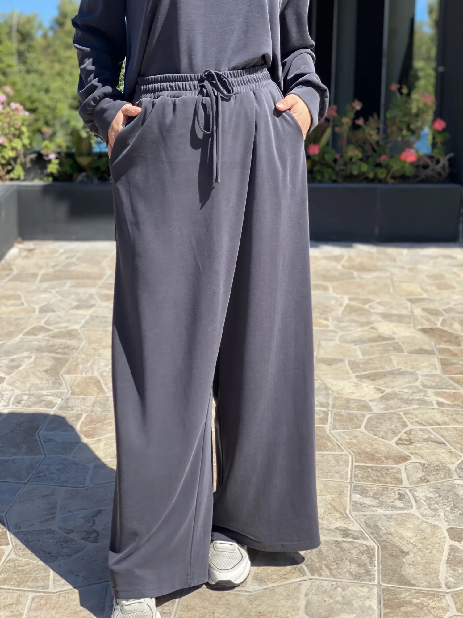 Almarwah Asimetrik Tunik Anvelop Pantolon Takım 203049