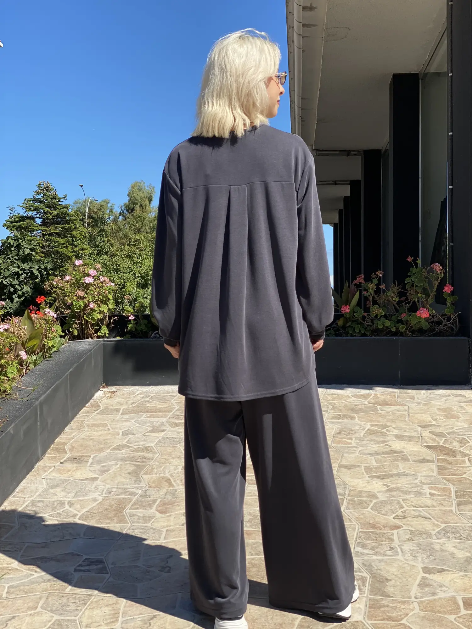 Almarwah Asimetrik Tunik Anvelop Pantolon Takım 203049