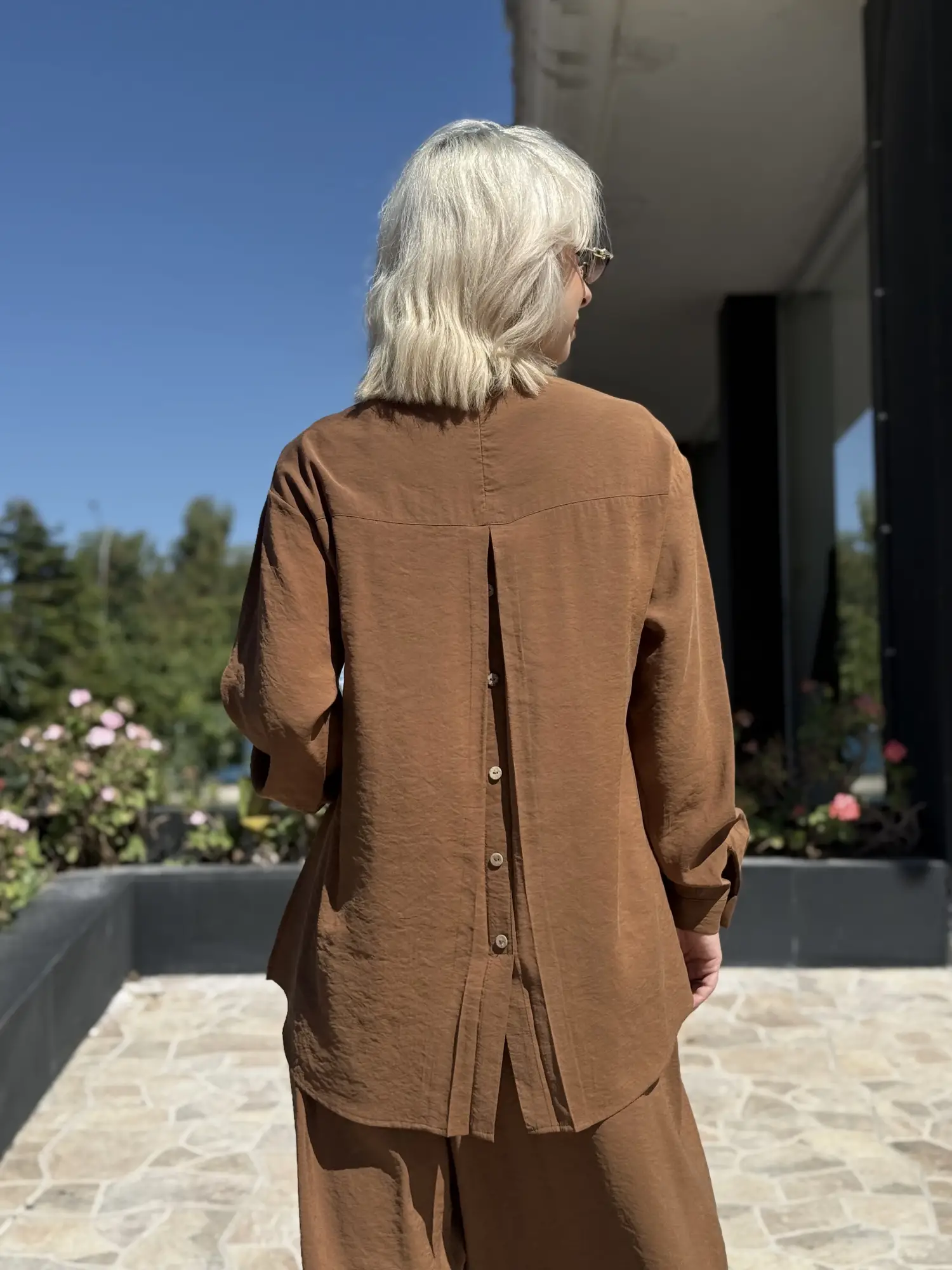 Almarwah Sırt Düğme Detaylı Tunik Pantolon Takım 203038