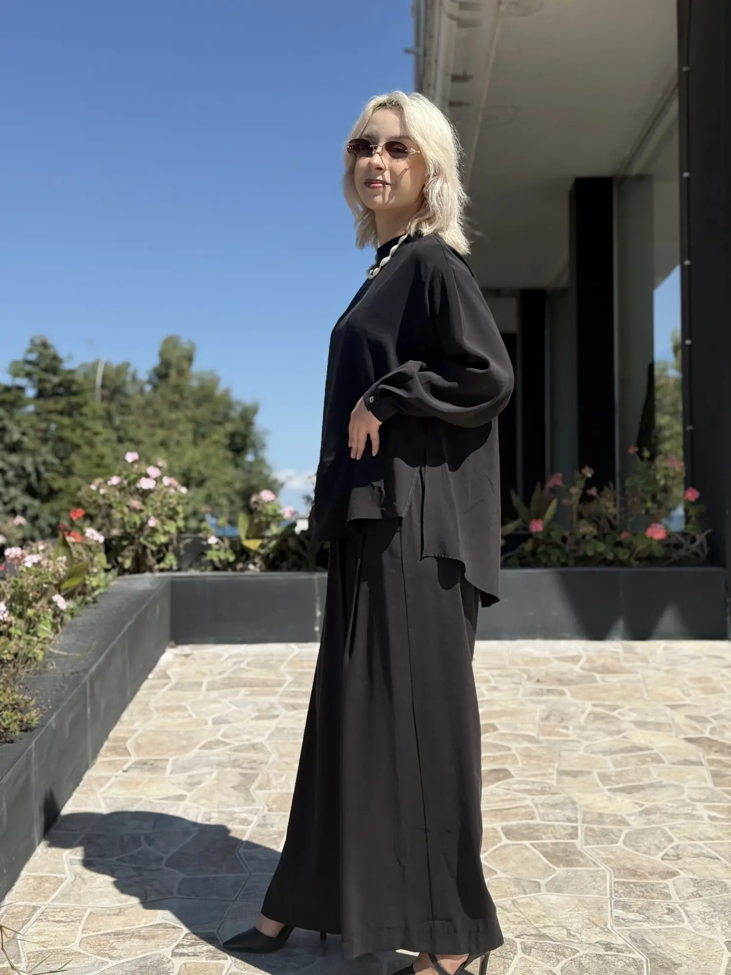 Almarwah Sırt Düğme Detaylı Tunik Pantolon Takım 203038