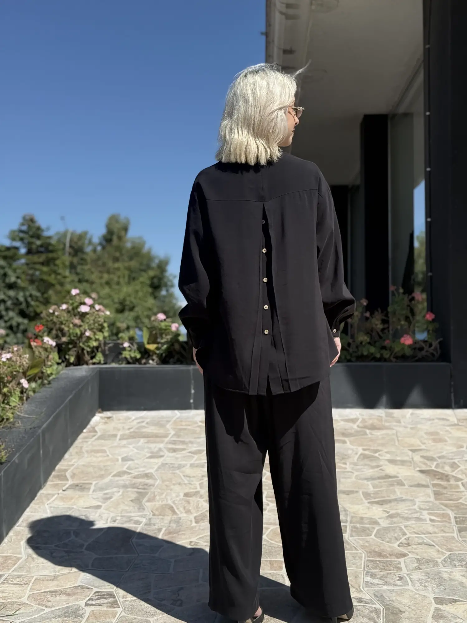 Almarwah Sırt Düğme Detaylı Tunik Pantolon Takım 203038