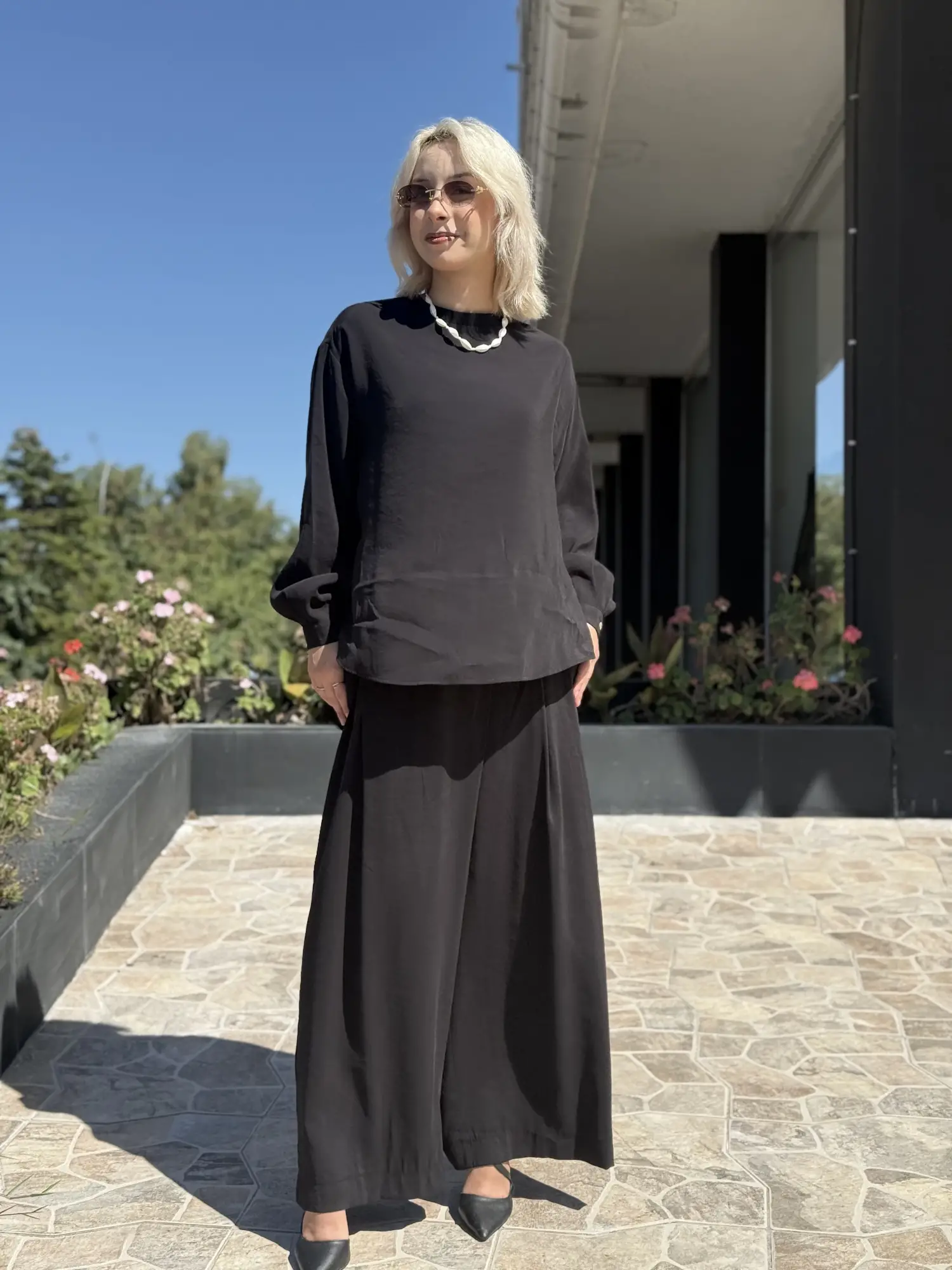 Almarwah Sırt Düğme Detaylı Tunik Pantolon Takım 203038