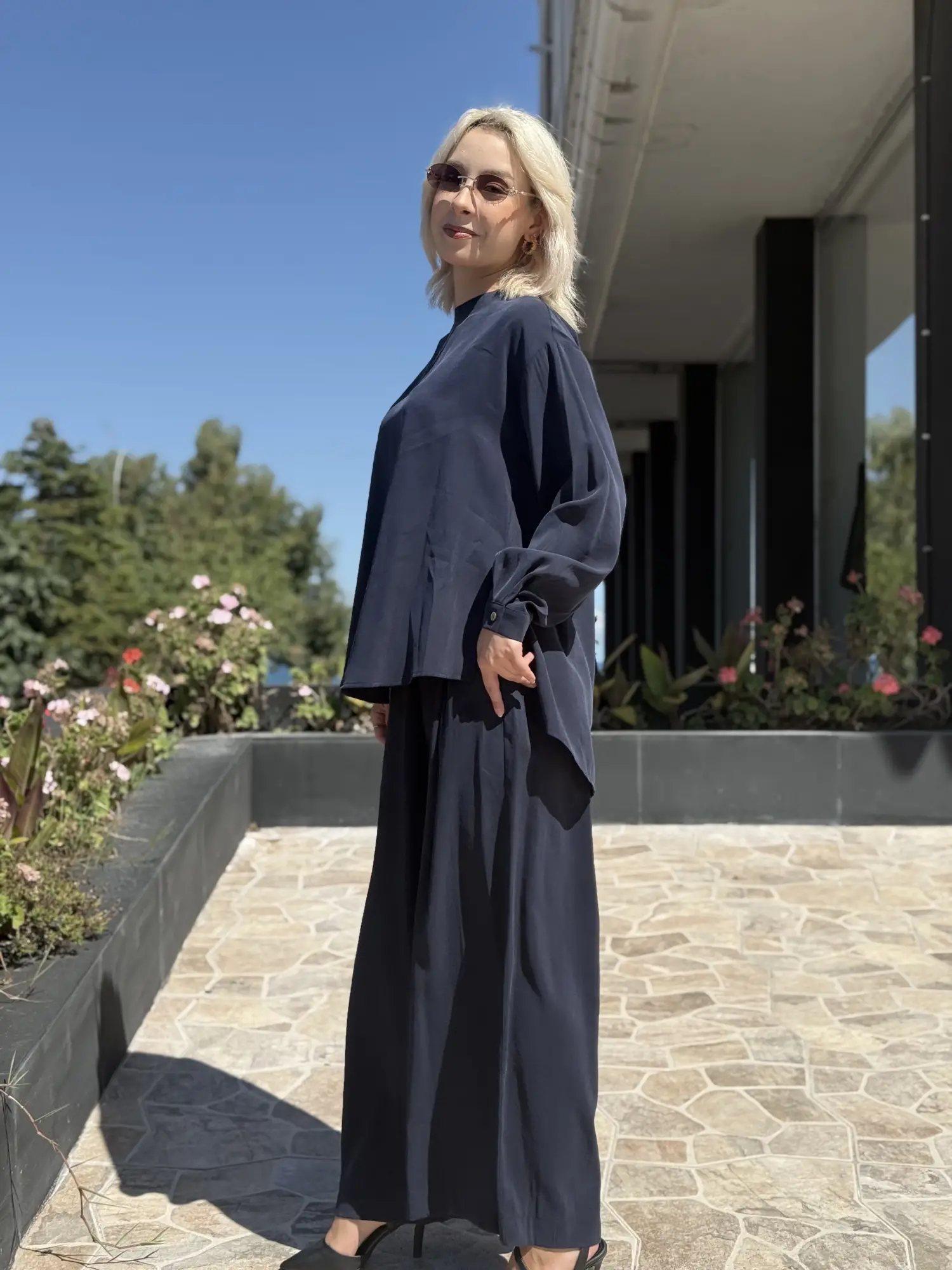 Almarwah Sırt Düğme Detaylı Tunik Pantolon Takım 203038