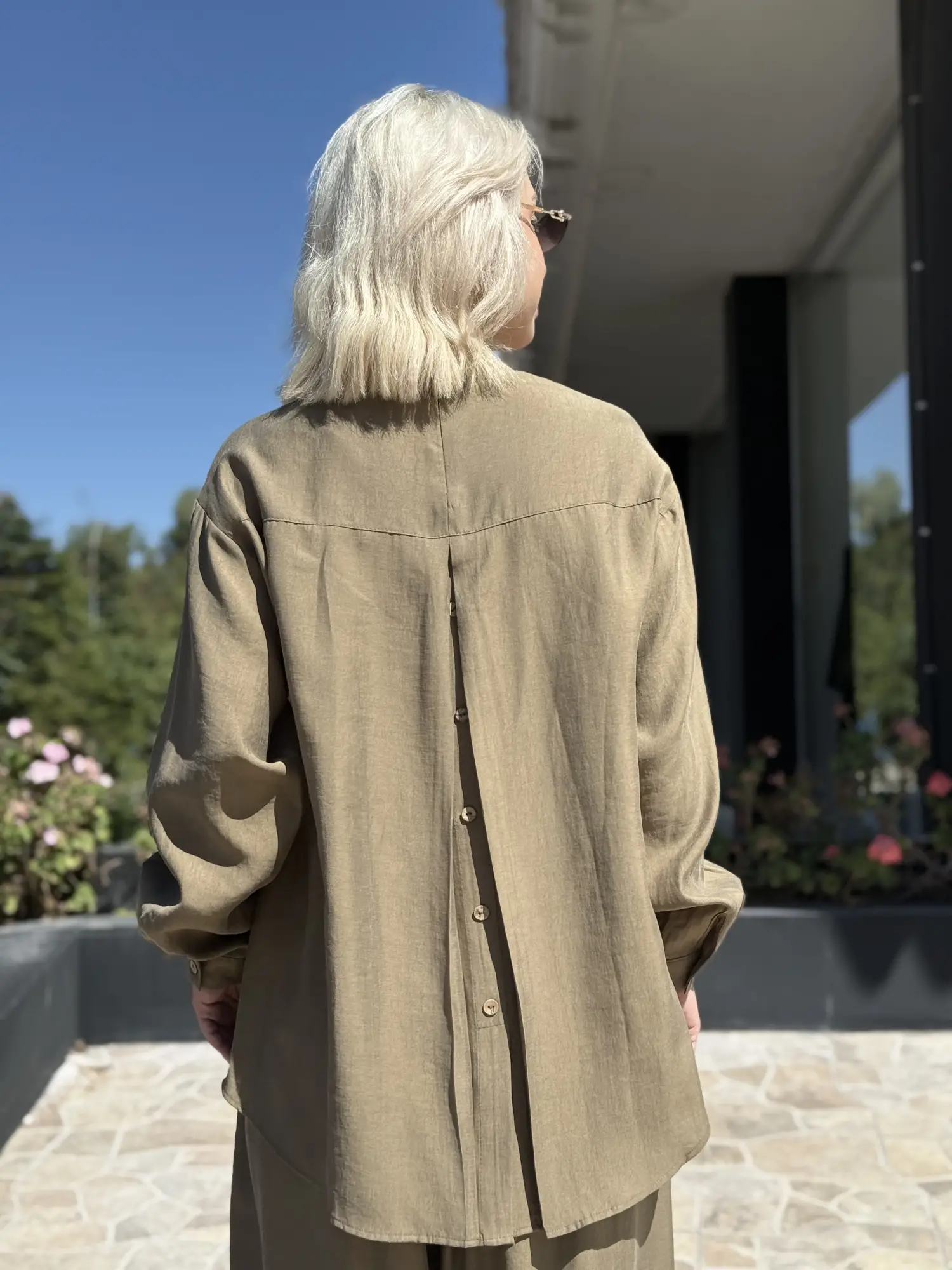 Almarwah Sırt Düğme Detaylı Tunik Pantolon Takım 203038