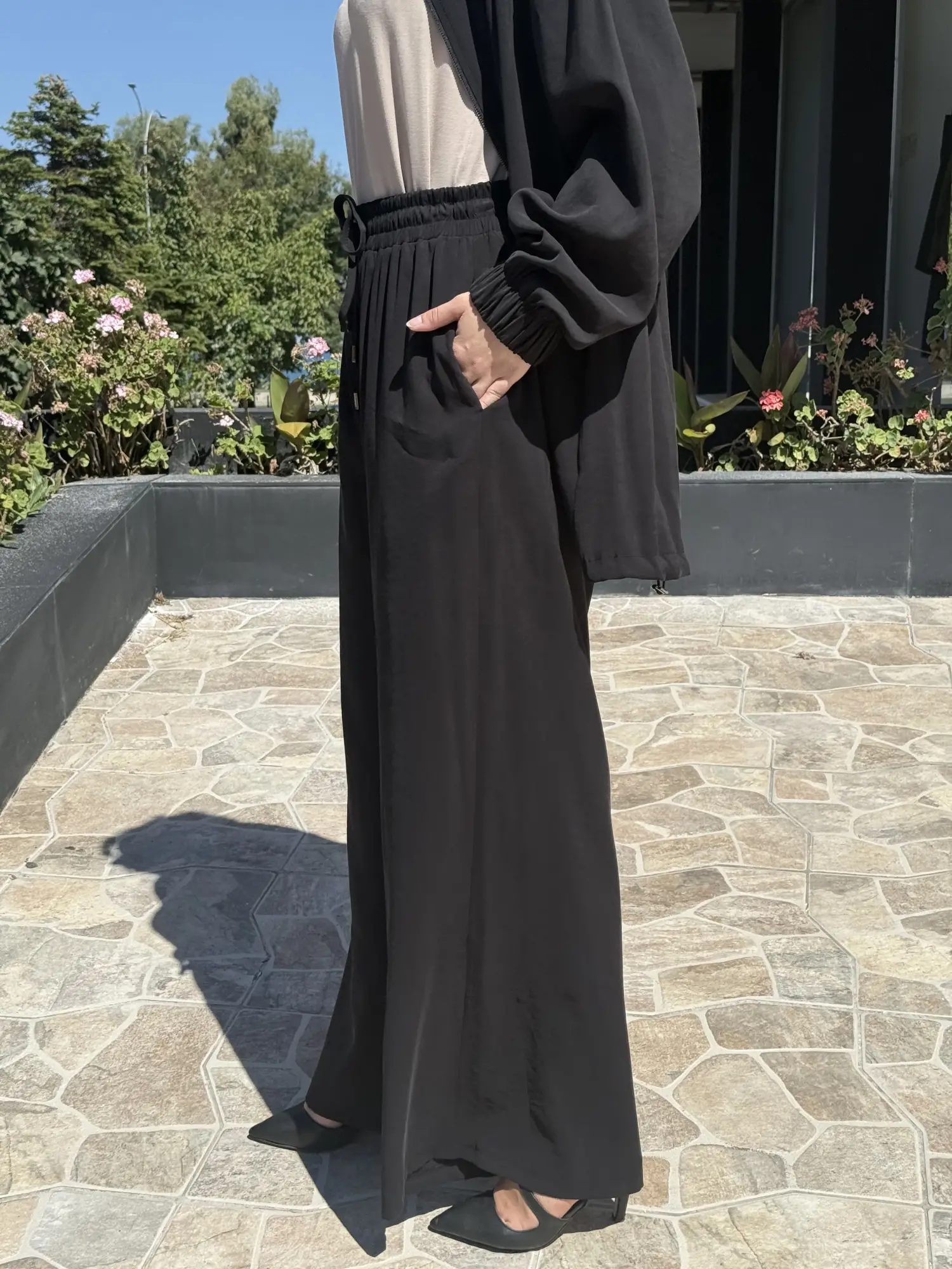 Almarwah Fermuarlı Modal Üçlü Kap Tunik Pantolon Takım 203076