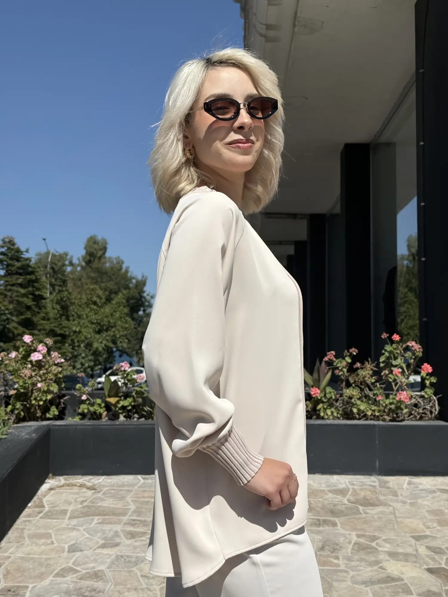 Ghisa Önü Drape Triko Detaylı Ribanalı Krep Tunik G4469K