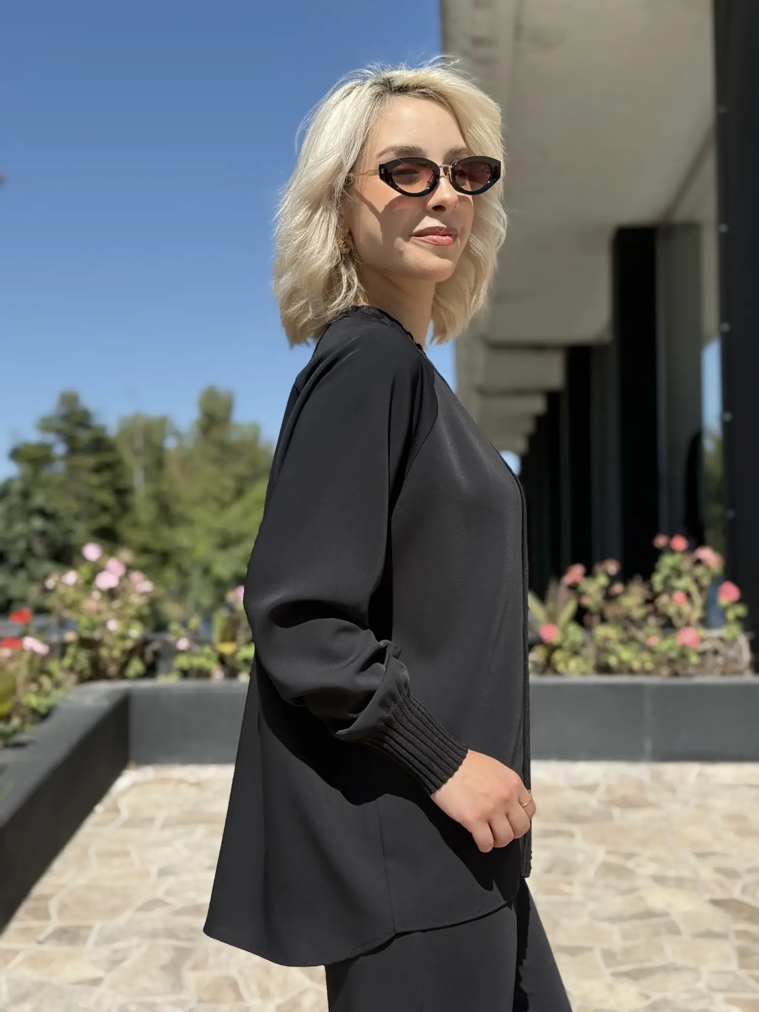 Ghisa Önü Drape Triko Detaylı Ribanalı Krep Tunik G4469K