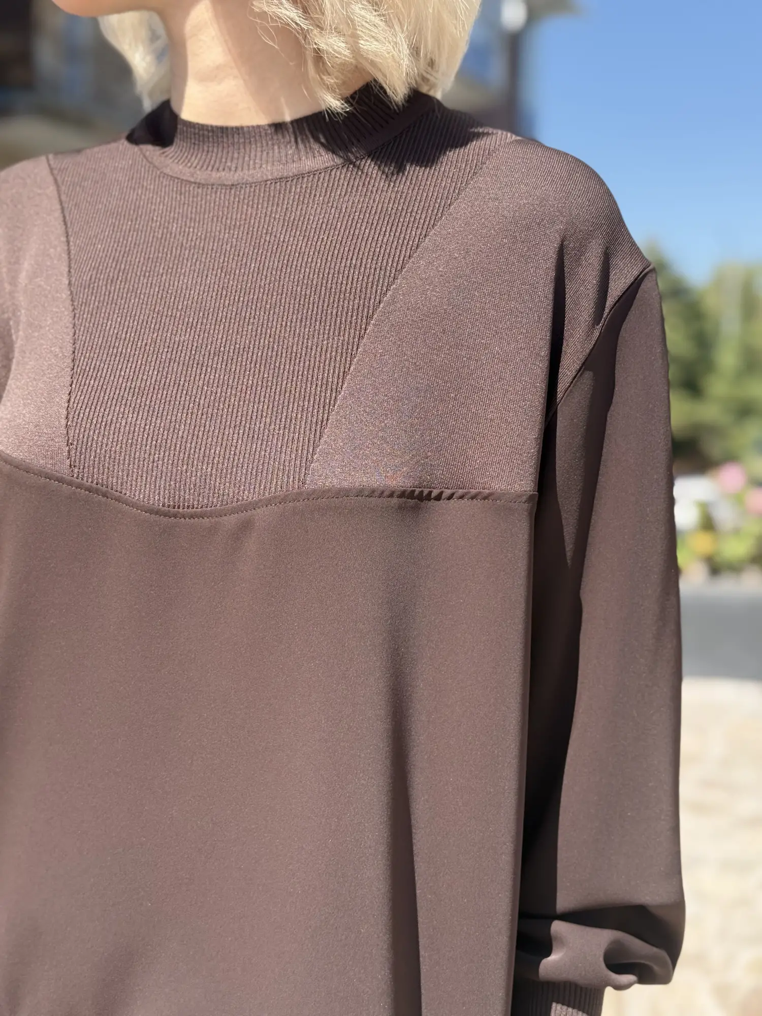Ghisa Omzu Triko Detaylı Ribanalı Bluz G4467K