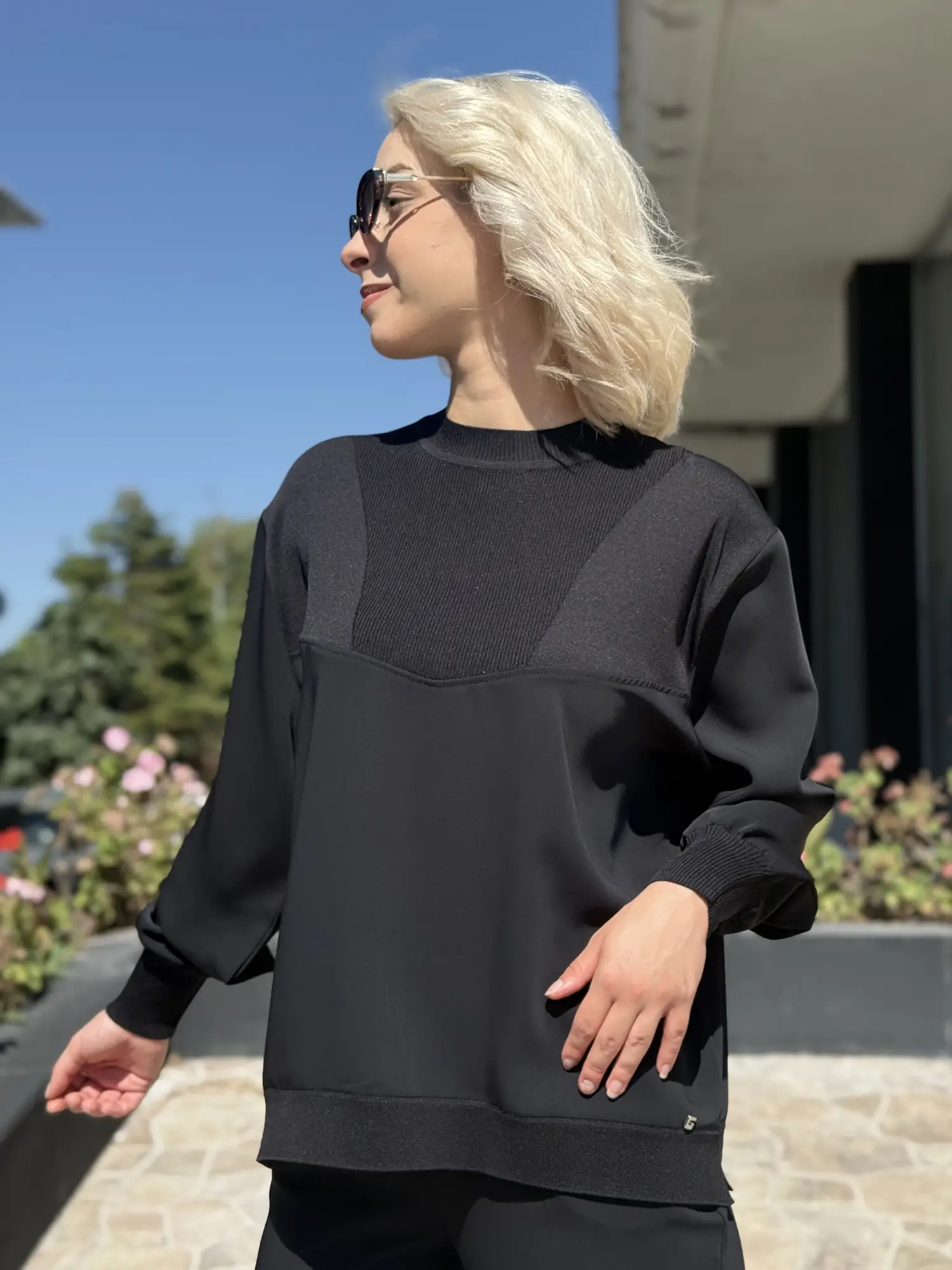 Ghisa Omzu Triko Detaylı Ribanalı Bluz G4467K